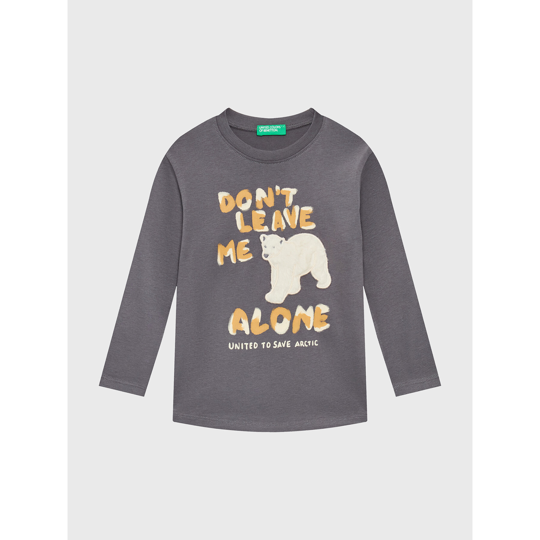United Colors Of Benetton Bluzka 3YN4G106D Szary Regular Fit