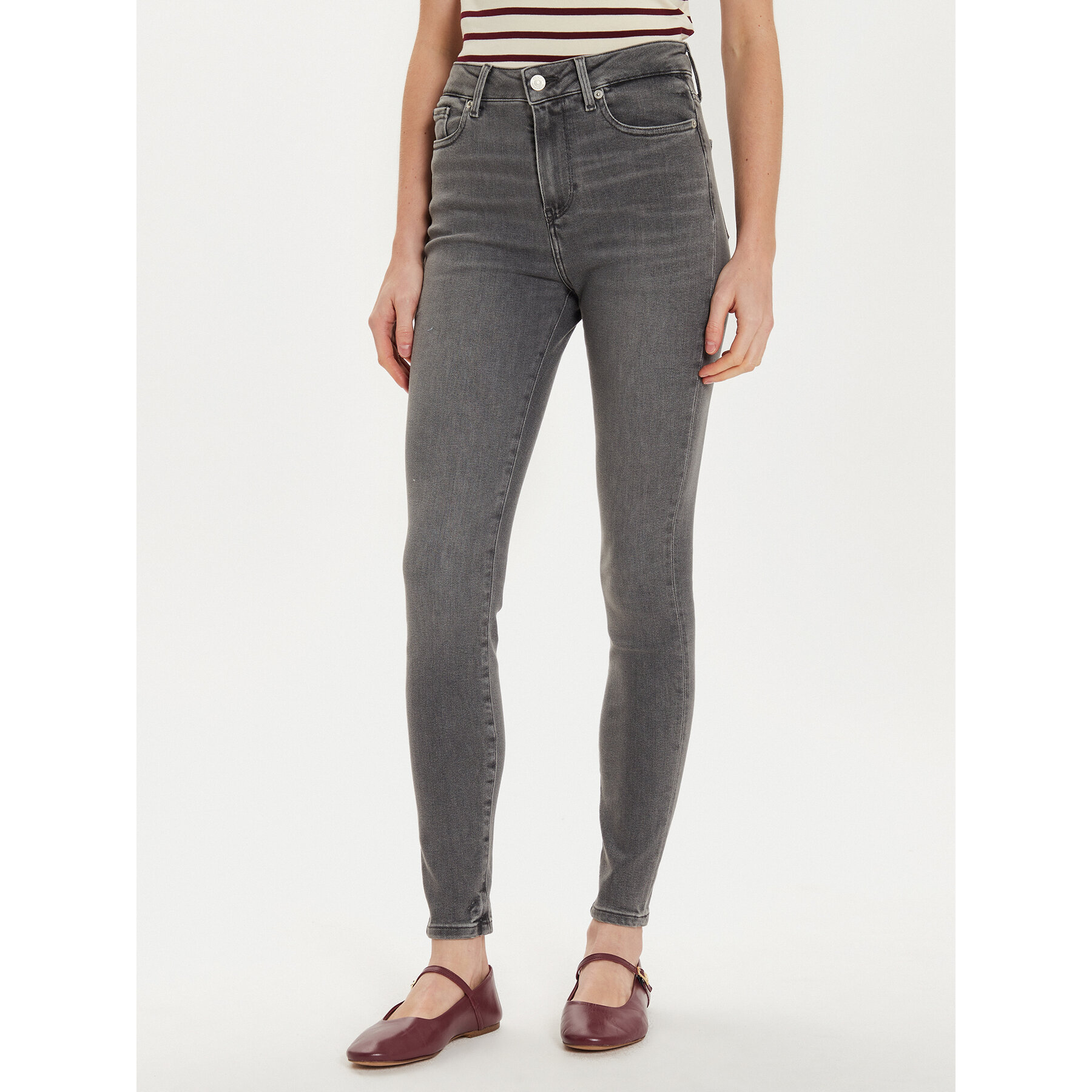Tommy Hilfiger Jeansy Harlem WW0WW44117 Szary Skinny Fit