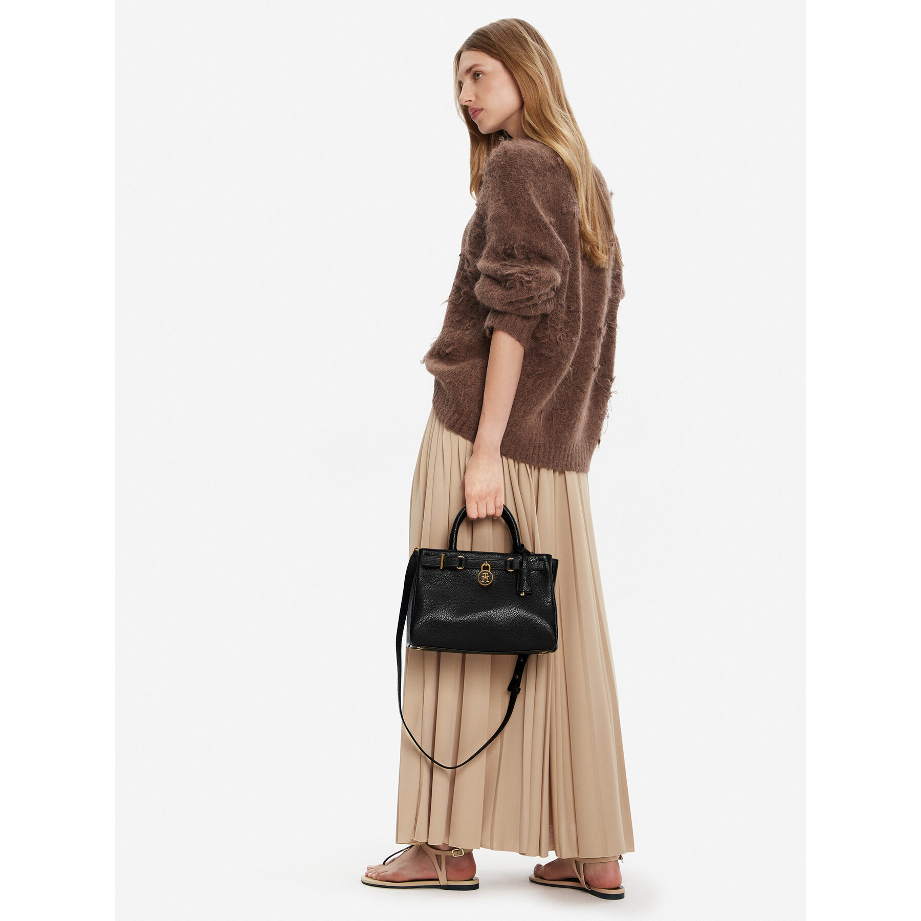 Tommy Hilfiger Torebka American Icon Mini Tote Leather AW0AW17926 Czarny