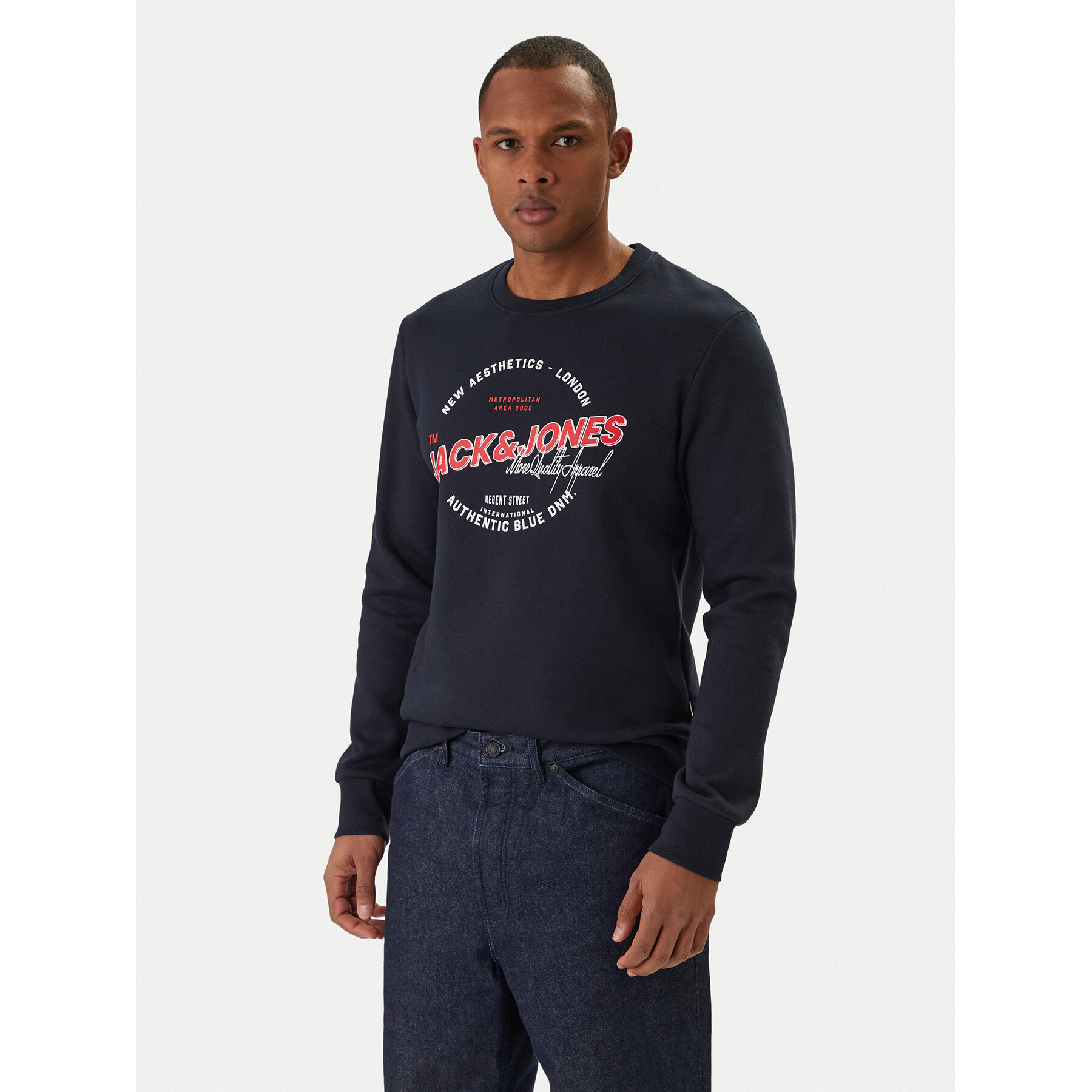 Jack & Jones Bluza Logo 12288925 Granatowy Regular Fit