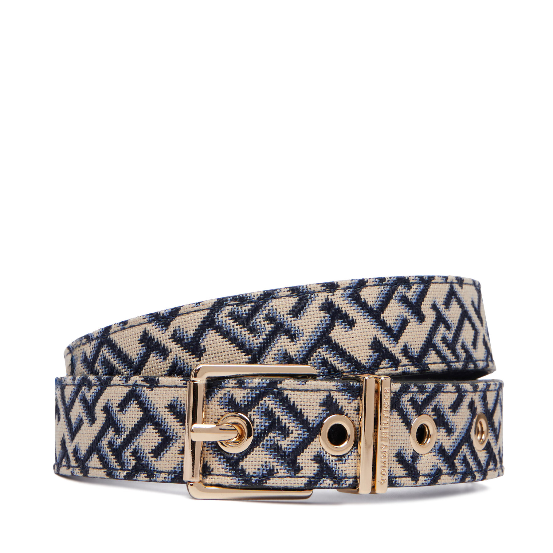 Tommy Hilfiger Pasek Th Square 2.5 Jacquard AW0AW18894 Beżowy