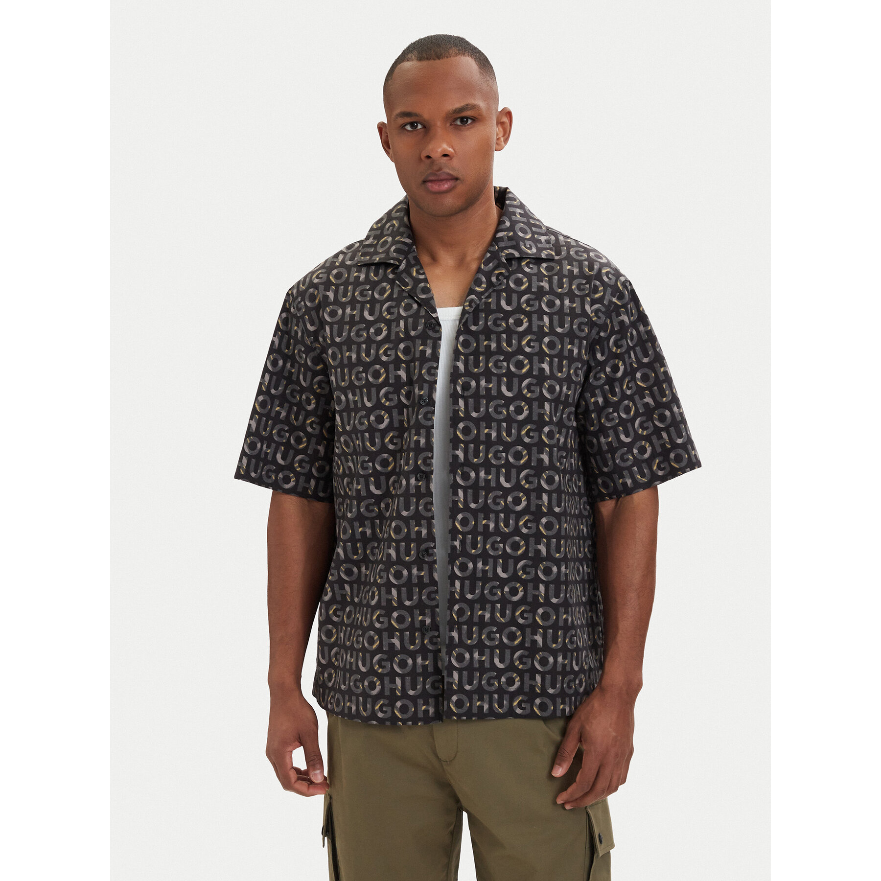 HUGO Koszula Espino 50560606 Czarny Oversize