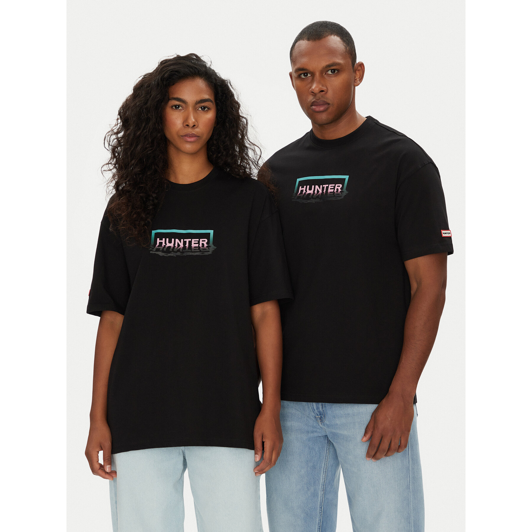 Hunter T-Shirt Abele UNISEX HARU0007251 Czarny Regular Fit