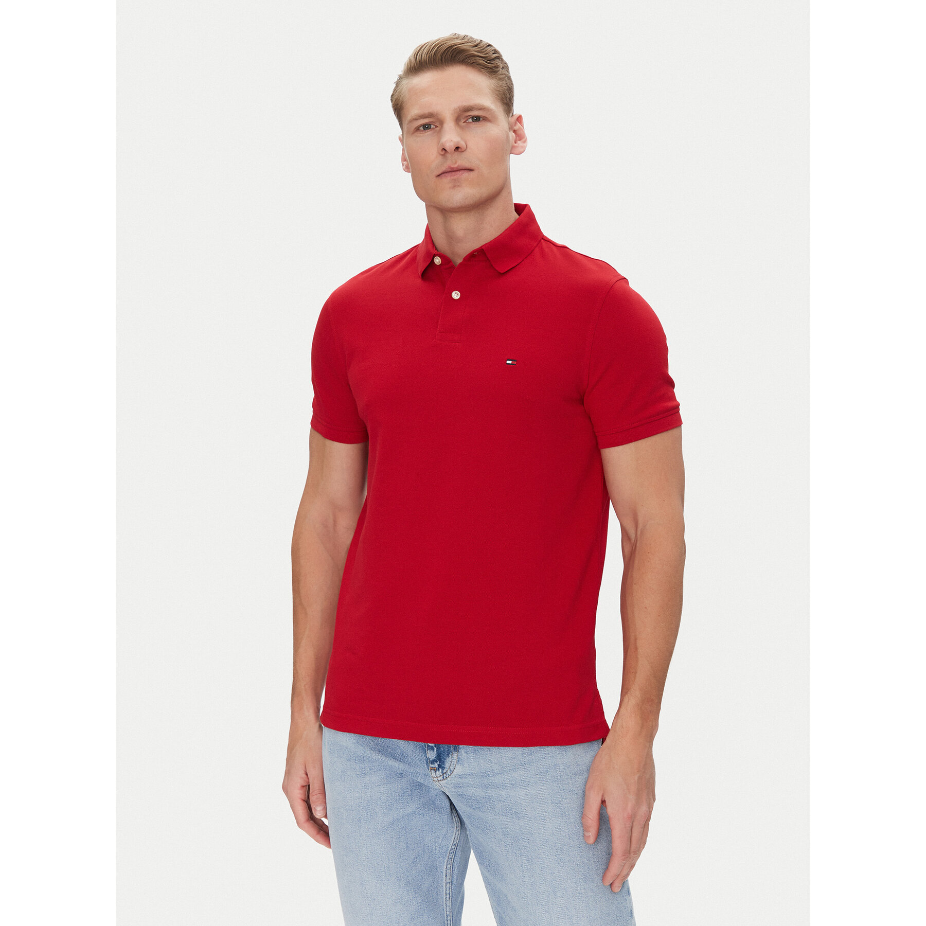 Tommy Hilfiger Polo 1985 MW0MW17770 Czerwony Regular Fit