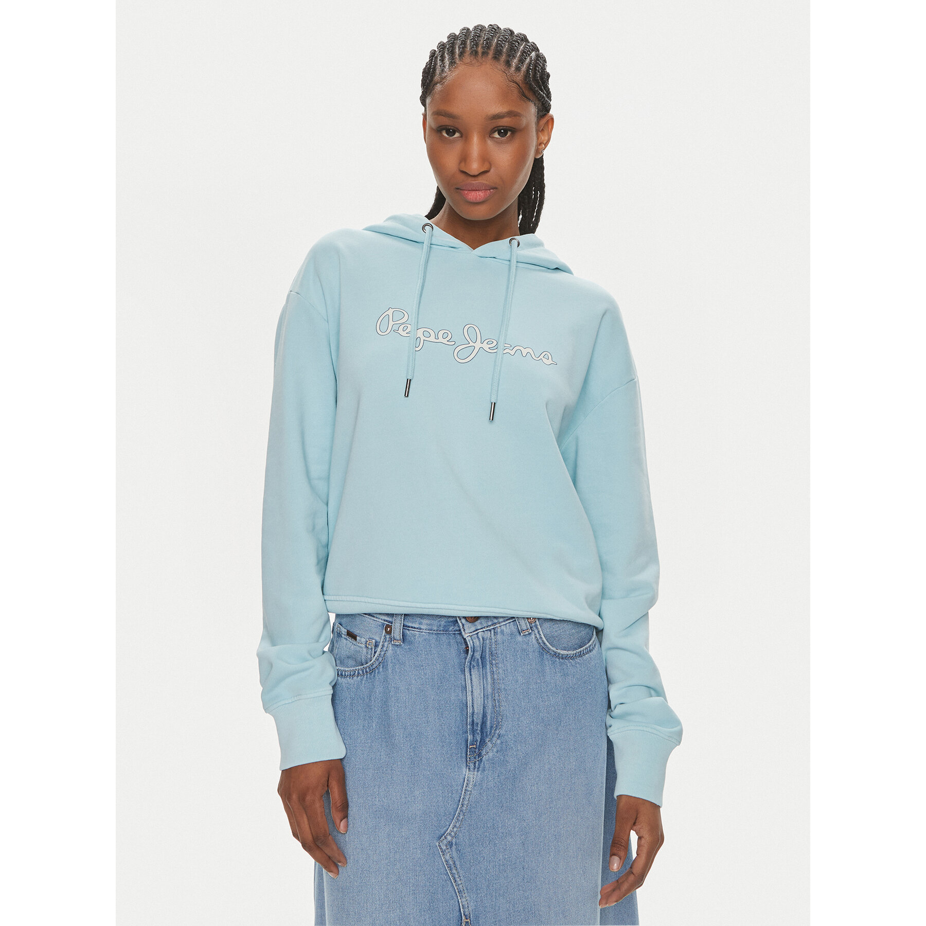Pepe Jeans Bluza Lana Hoodie PL581440 Niebieski Regular Fit