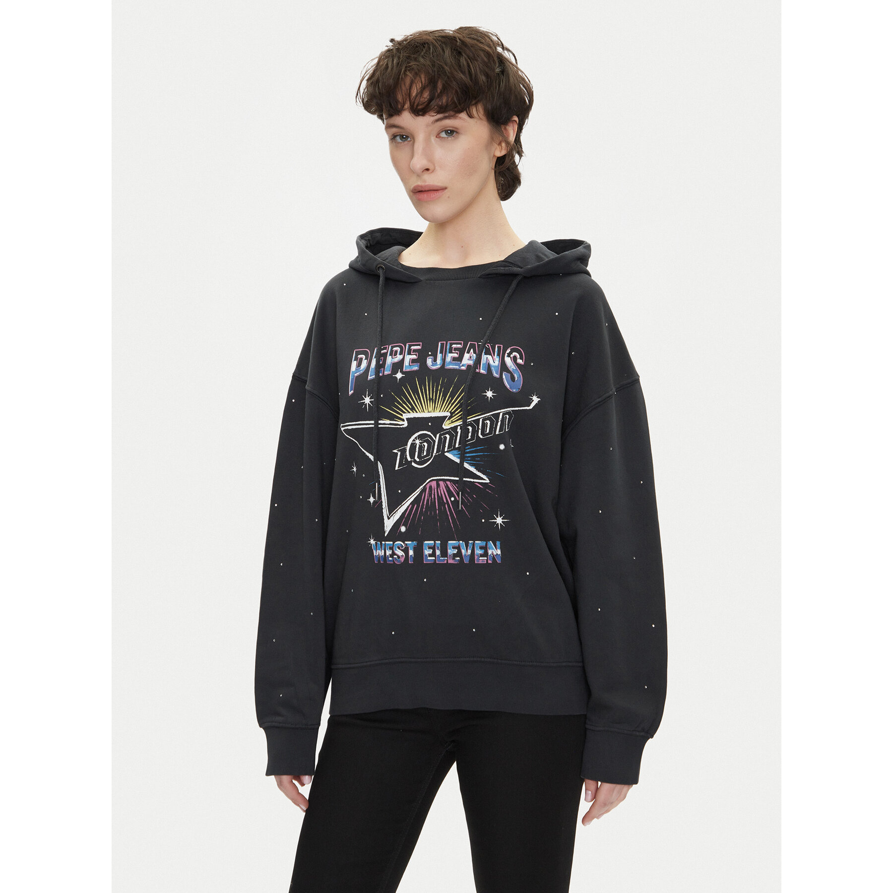 Pepe Jeans Bluza Lilian PL581469 Czarny Loose Fit