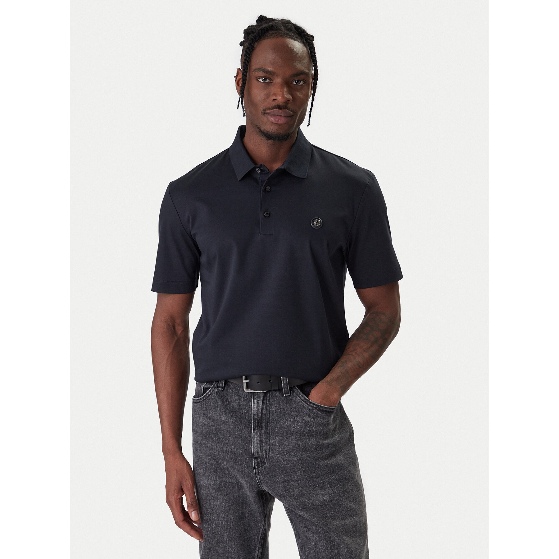 BOSS Polo Parris 01 50555829 Granatowy Regular Fit