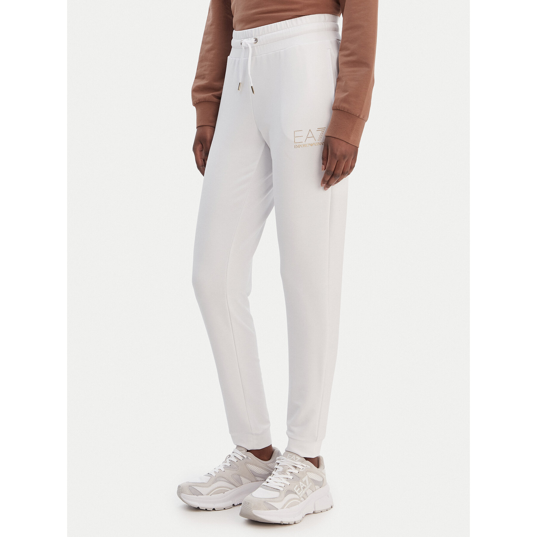 EA7 Emporio Armani Spodnie dresowe 8NTP66 TJ9RZ U0002 Biały Regular Fit