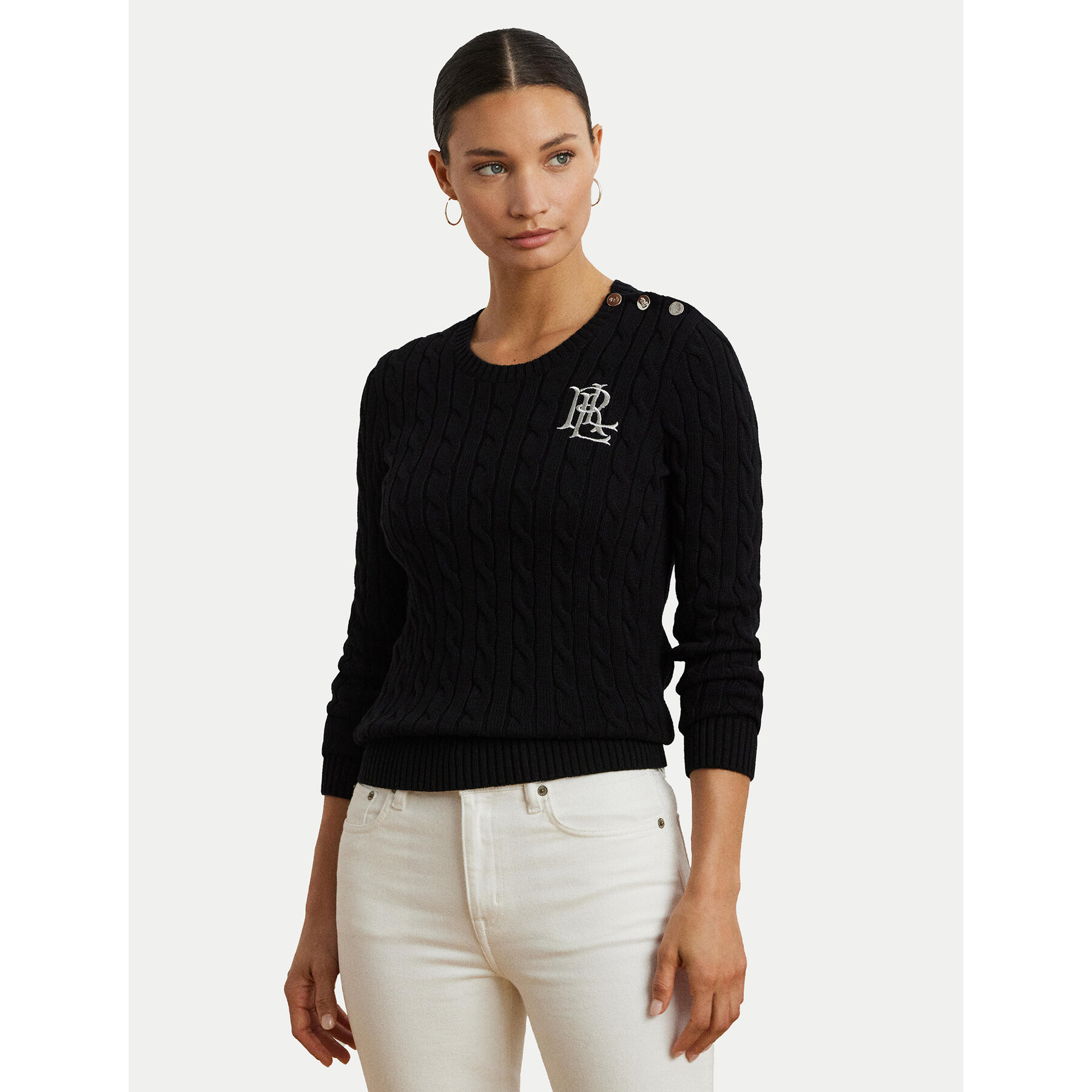 Lauren Ralph Lauren Sweter 200932223001 Czarny Slim Fit