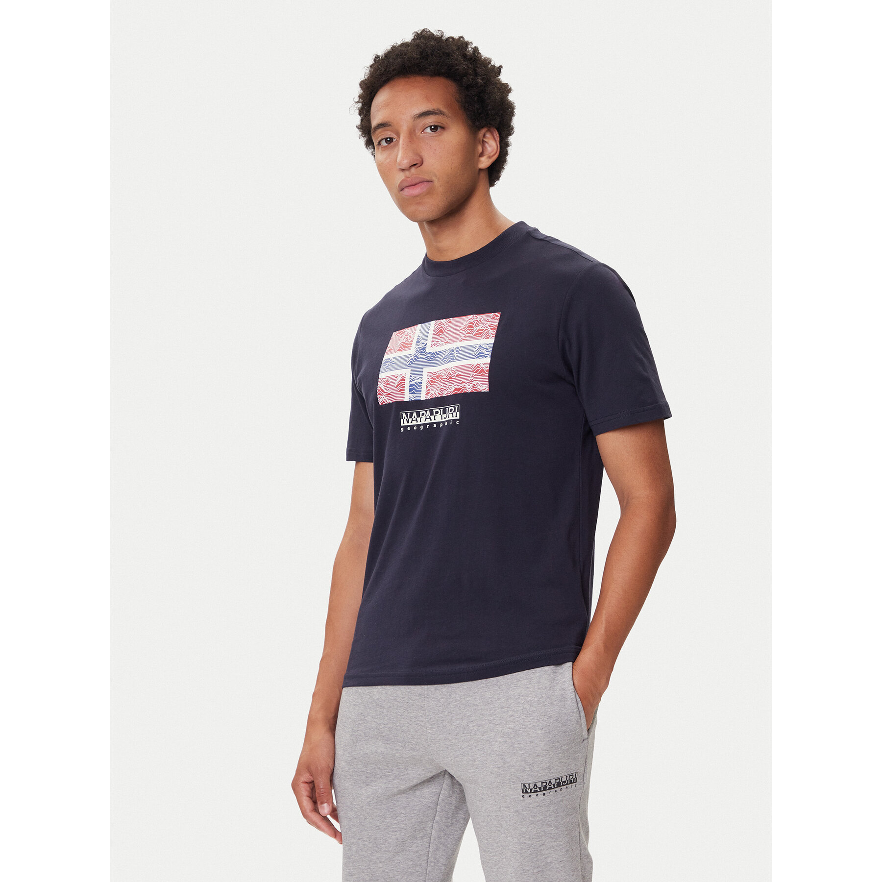 Napapijri T-Shirt S-Drapeau Ss NP0A891K Granatowy Regular Fit