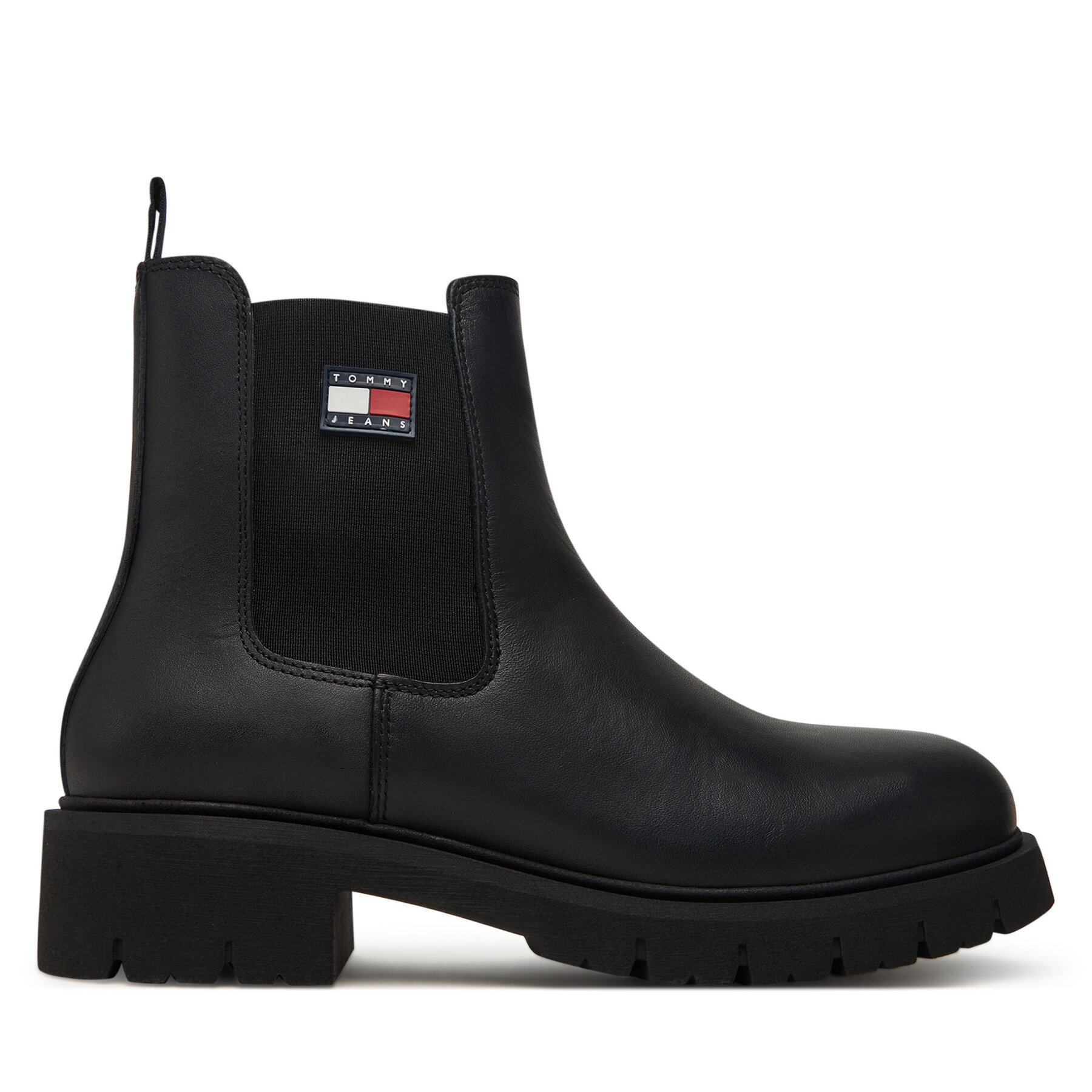 Tommy Jeans Sztyblety Tjw Chelsea Leather Boot EN0EN02825 Czarny