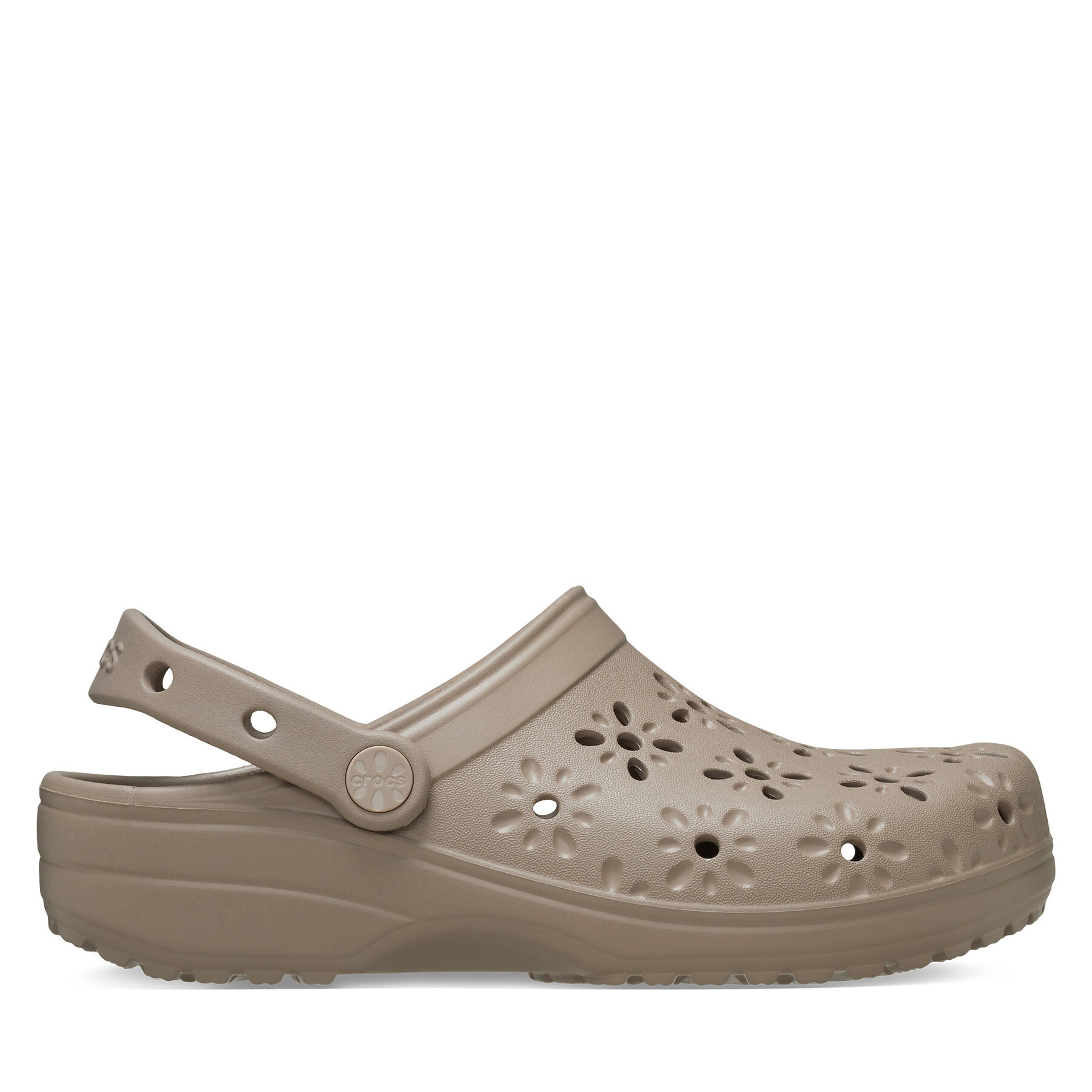 Crocs Klapki Classic Floral Cut Out Clog 210927 Brązowy