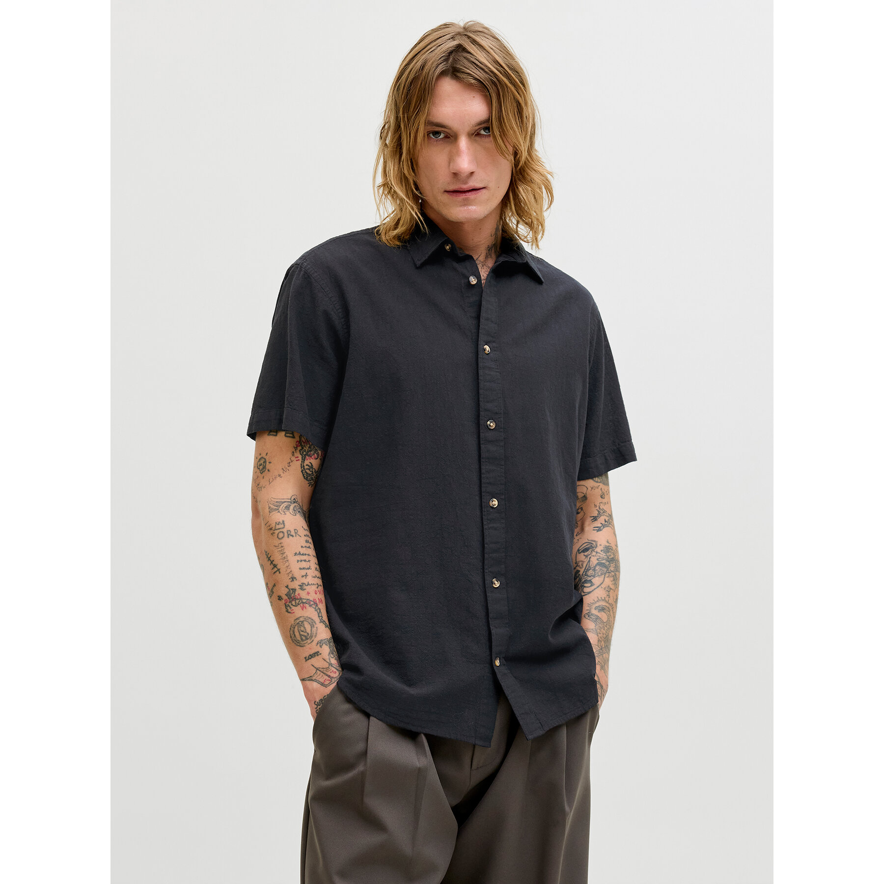 Jack & Jones Koszula Summer 12289160 Czarny Regular Fit
