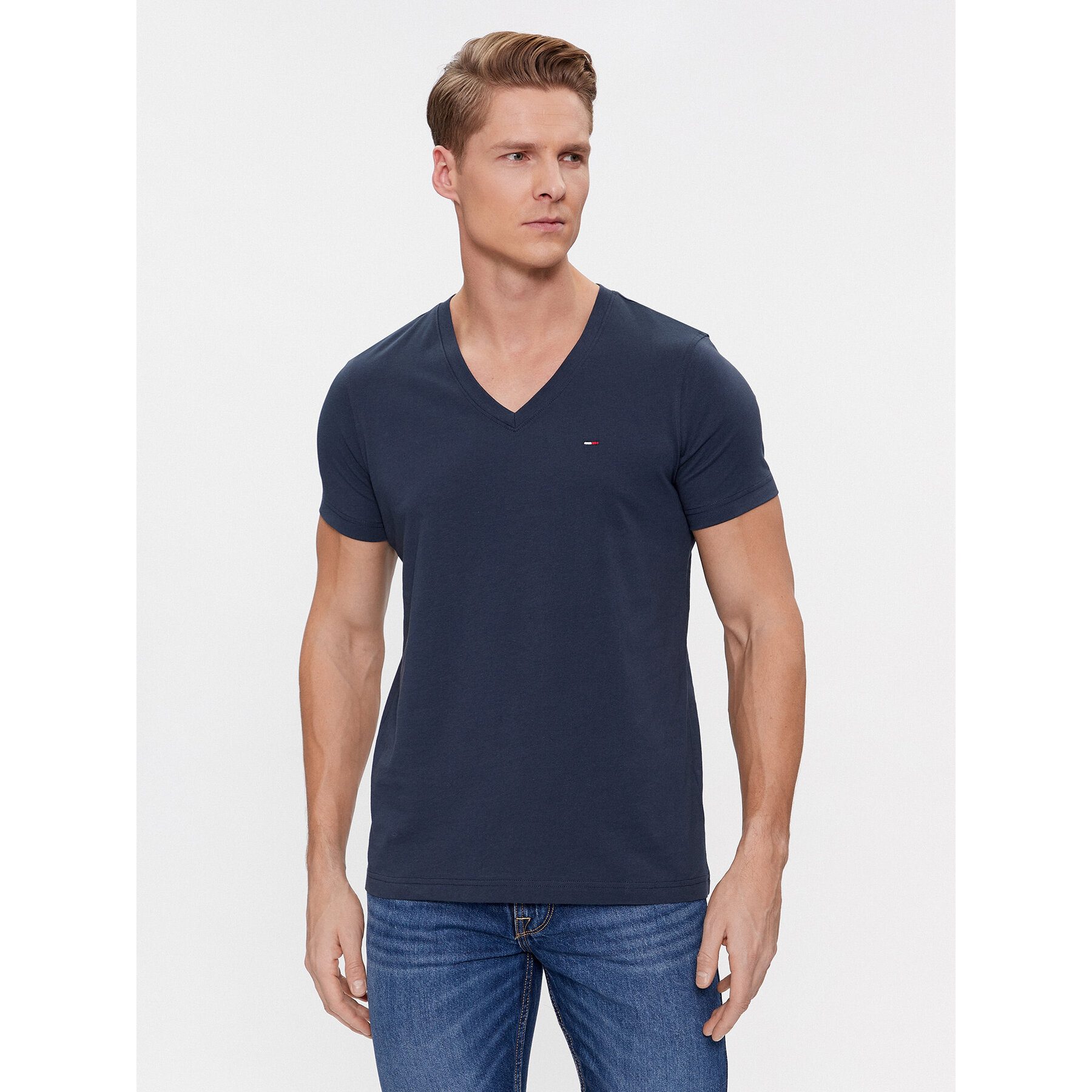 Tommy Jeans T-Shirt DM0DM04410 Granatowy Regular Fit