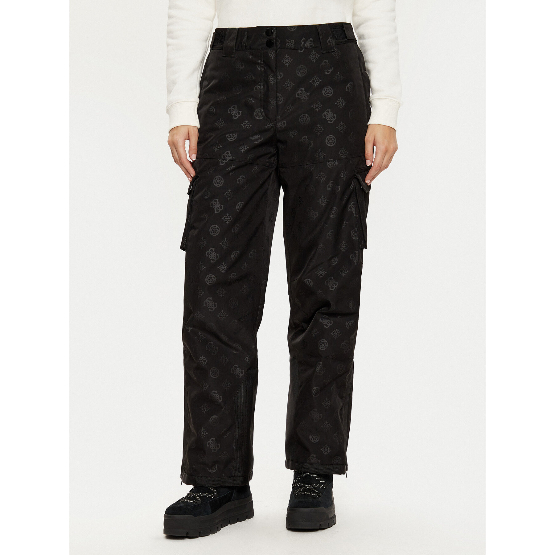 Guess Spodnie narciarskie W4PB60 WH0K0 Czarny Regular Fit