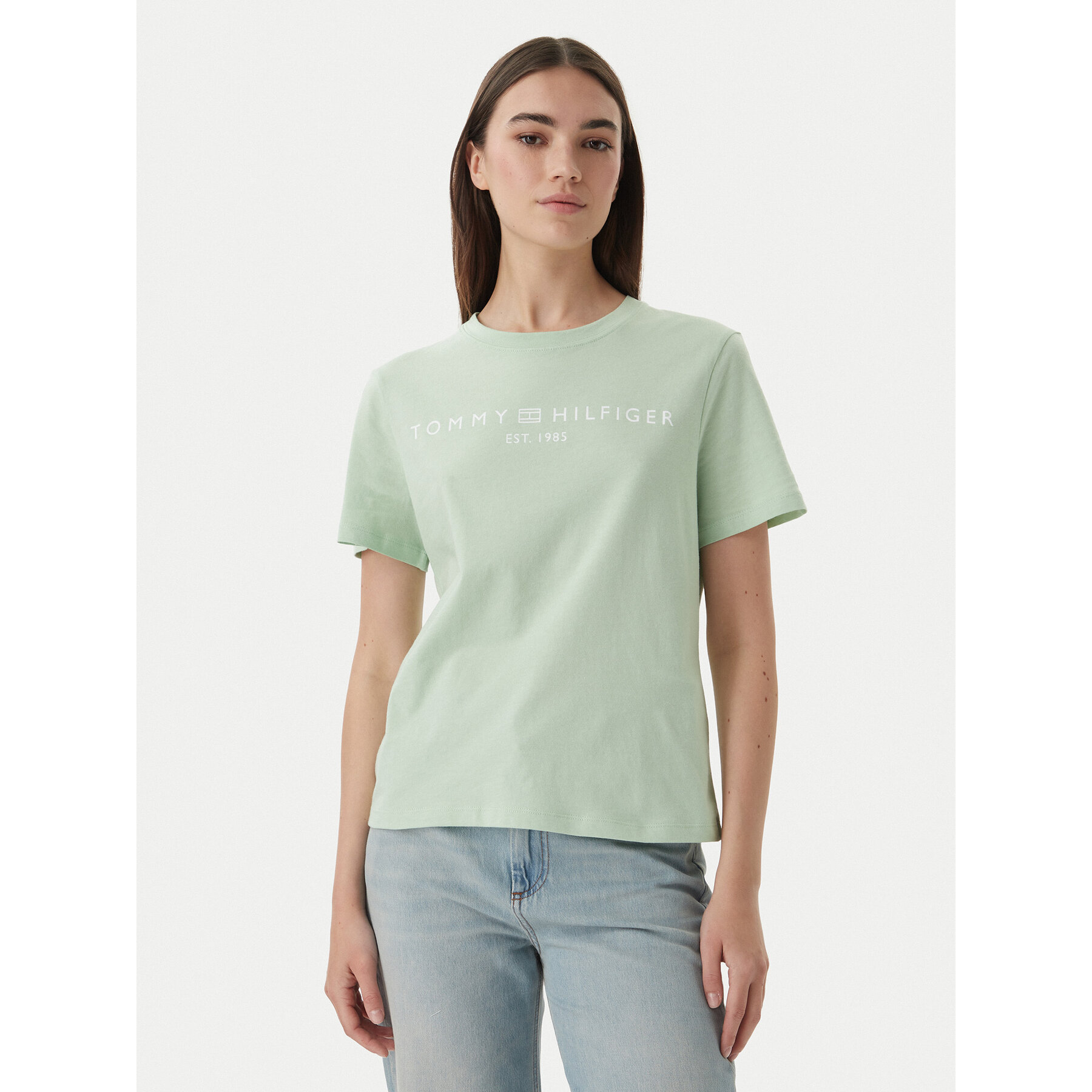 Tommy Hilfiger T-Shirt WW0WW40276 Zielony Regular Fit