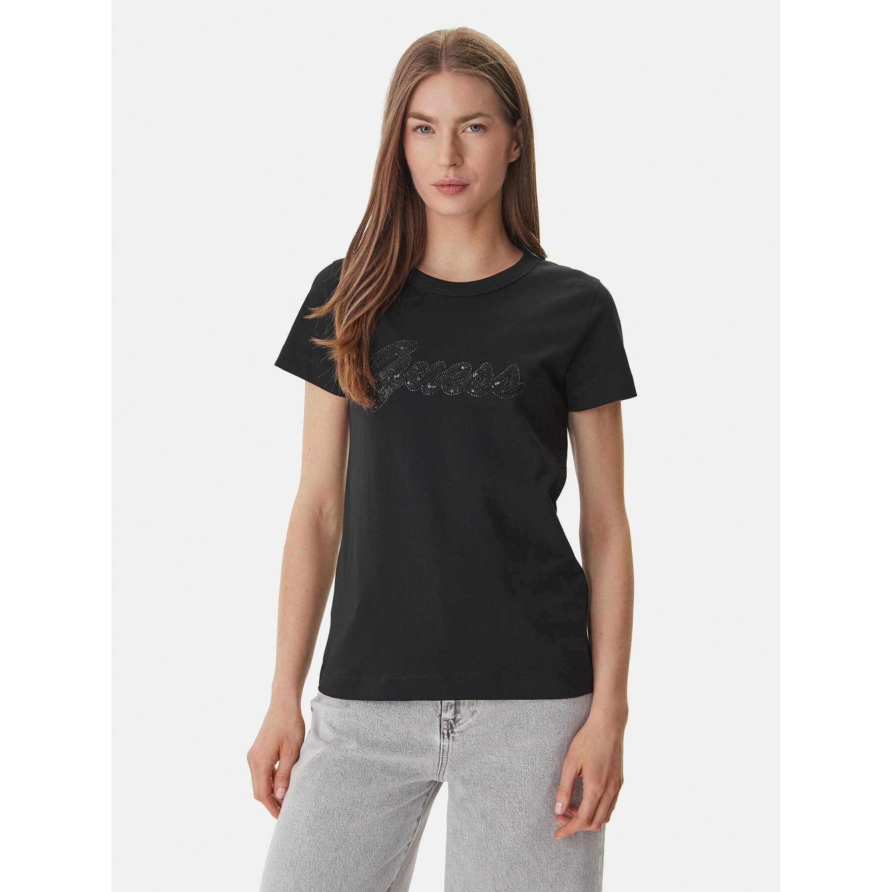 Guess T-Shirt W6GI08 K3023 Czarny Regular Fit