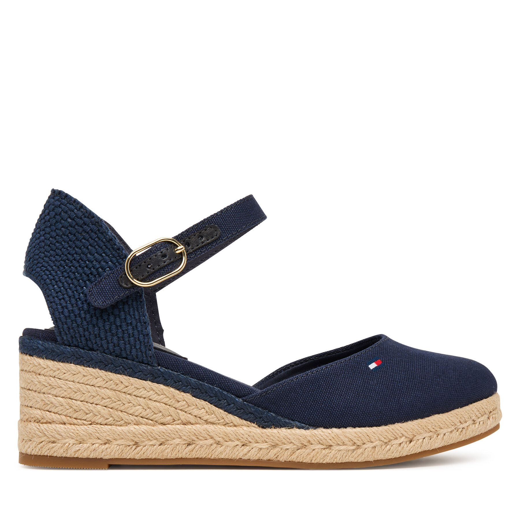 Tommy Hilfiger Espadryle Mid Wedge Espad Closed Toe FW0FW09233 Granatowy