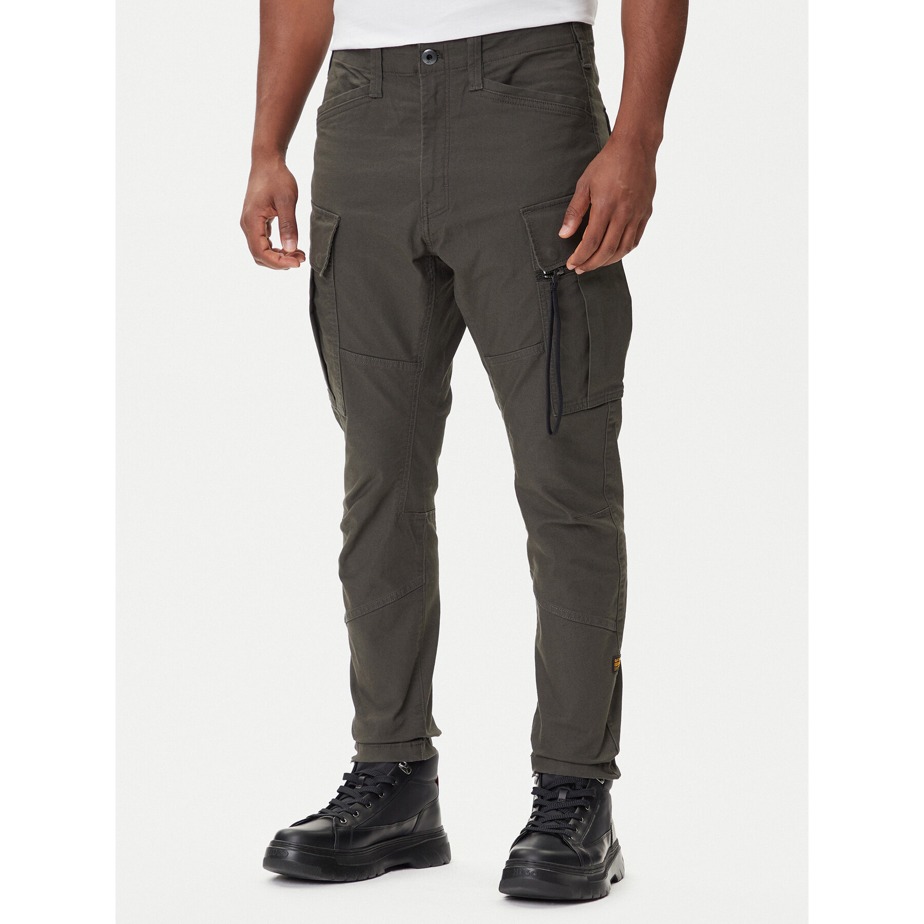 G-Star Raw Spodnie materiałowe Zip Pocket 3D D24307-E172 Zielony Skinny Fit