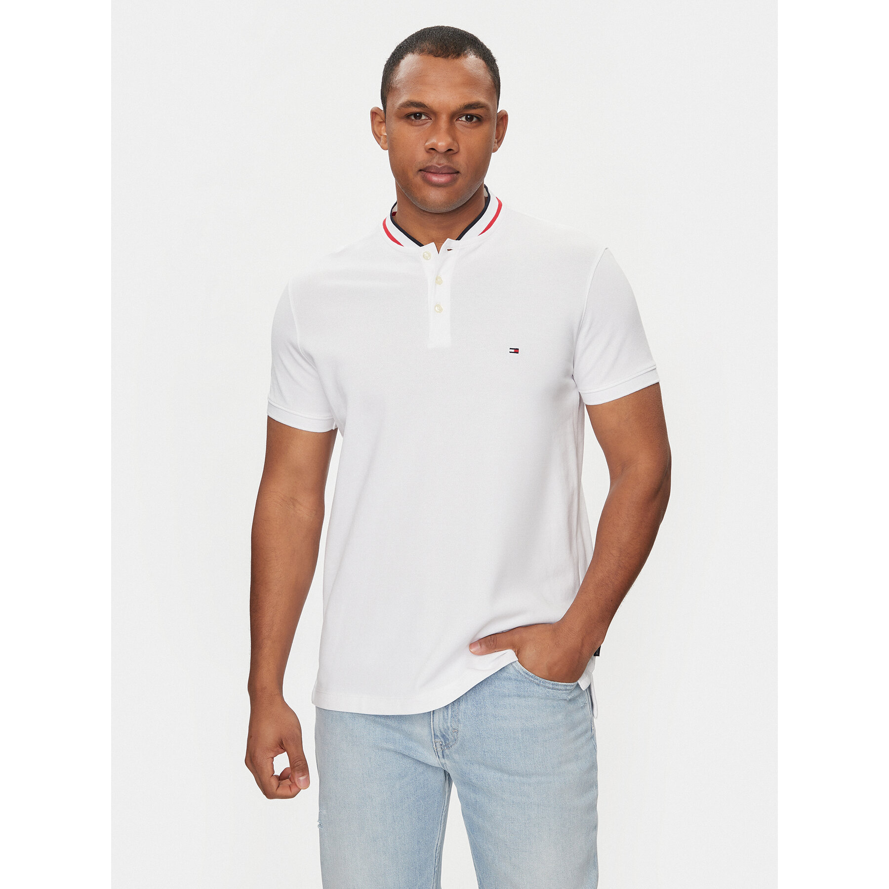 Tommy Hilfiger Polo Mao MW0MW34752 Biały Slim Fit