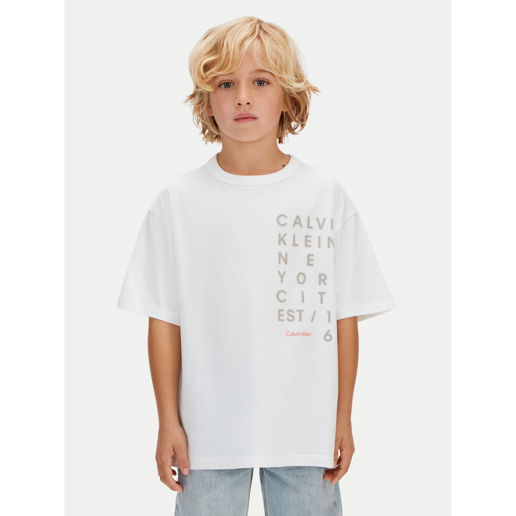Calvin Klein Jeans T-Shirt LVCKSJA02B Biały Relaxed Fit