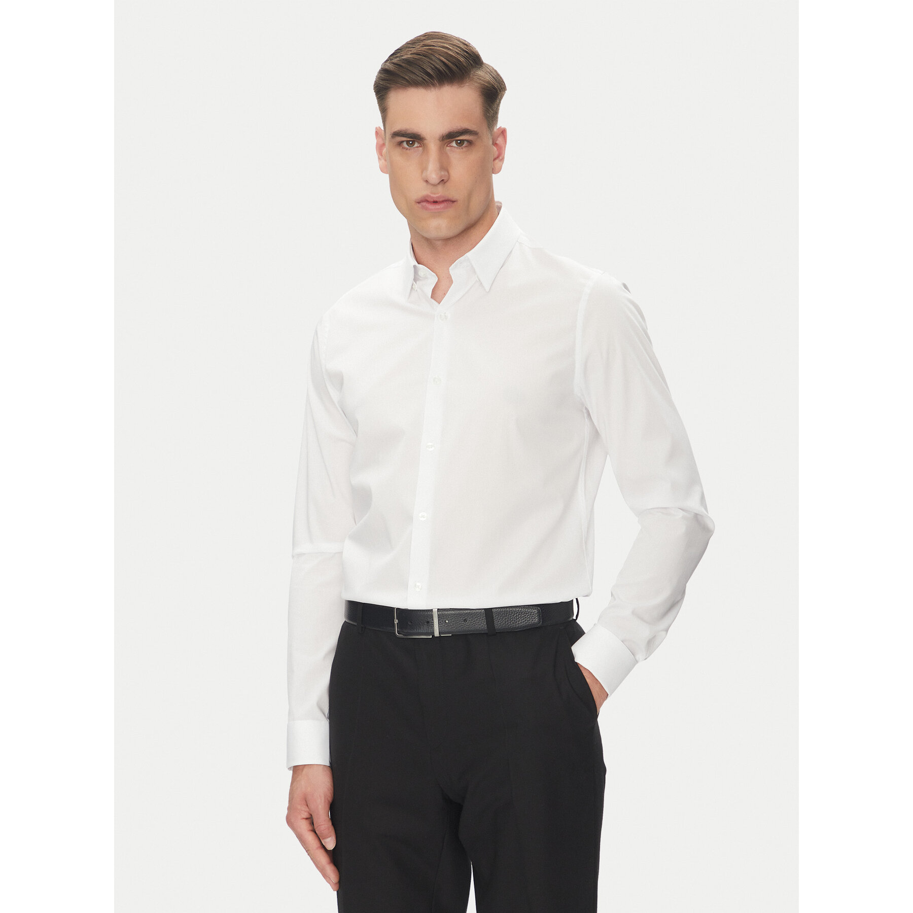 Calvin Klein Koszula Essential LV019EU030 Biały Slim Fit