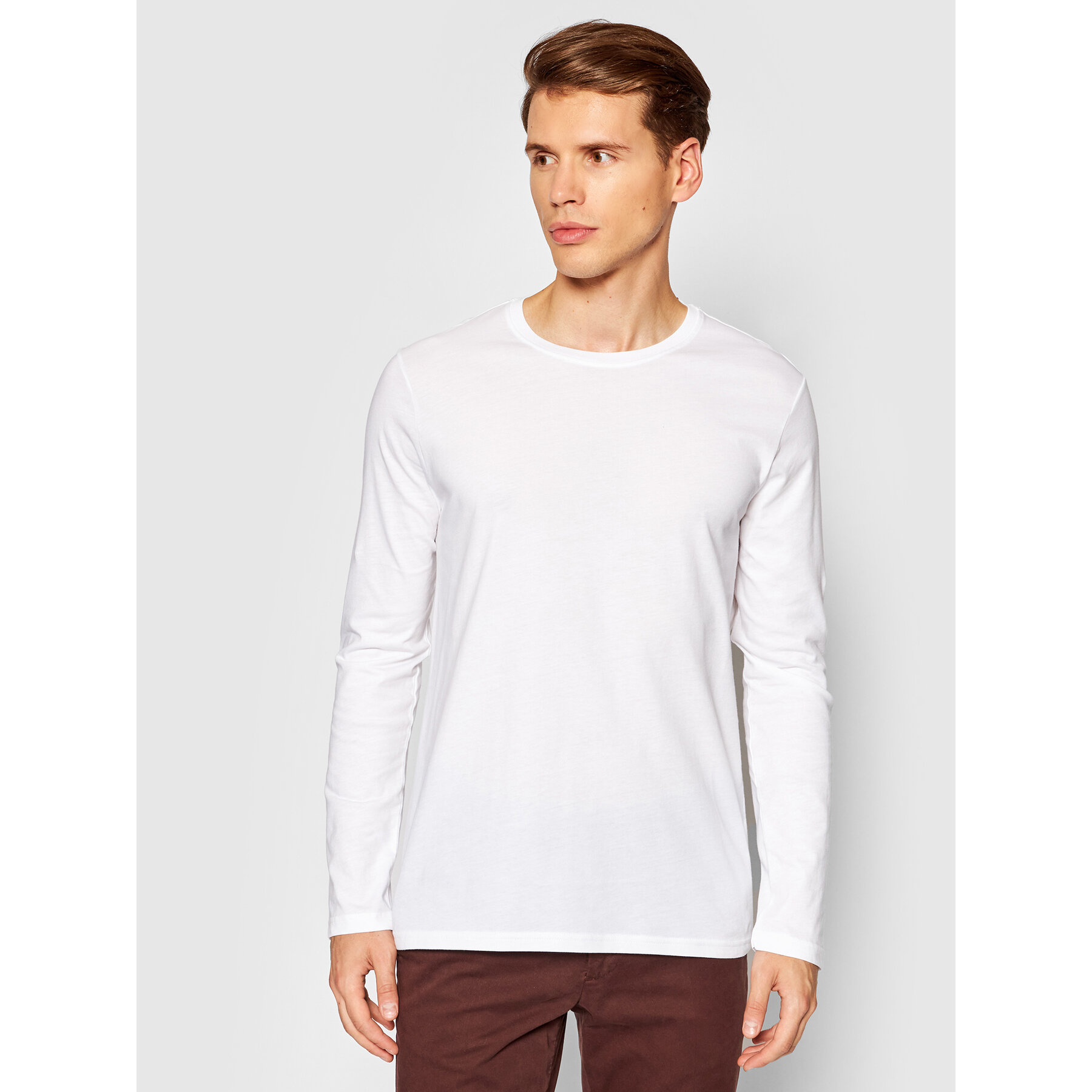 United Colors Of Benetton Longsleeve 3U53J1F05 Biały Relaxed Fit