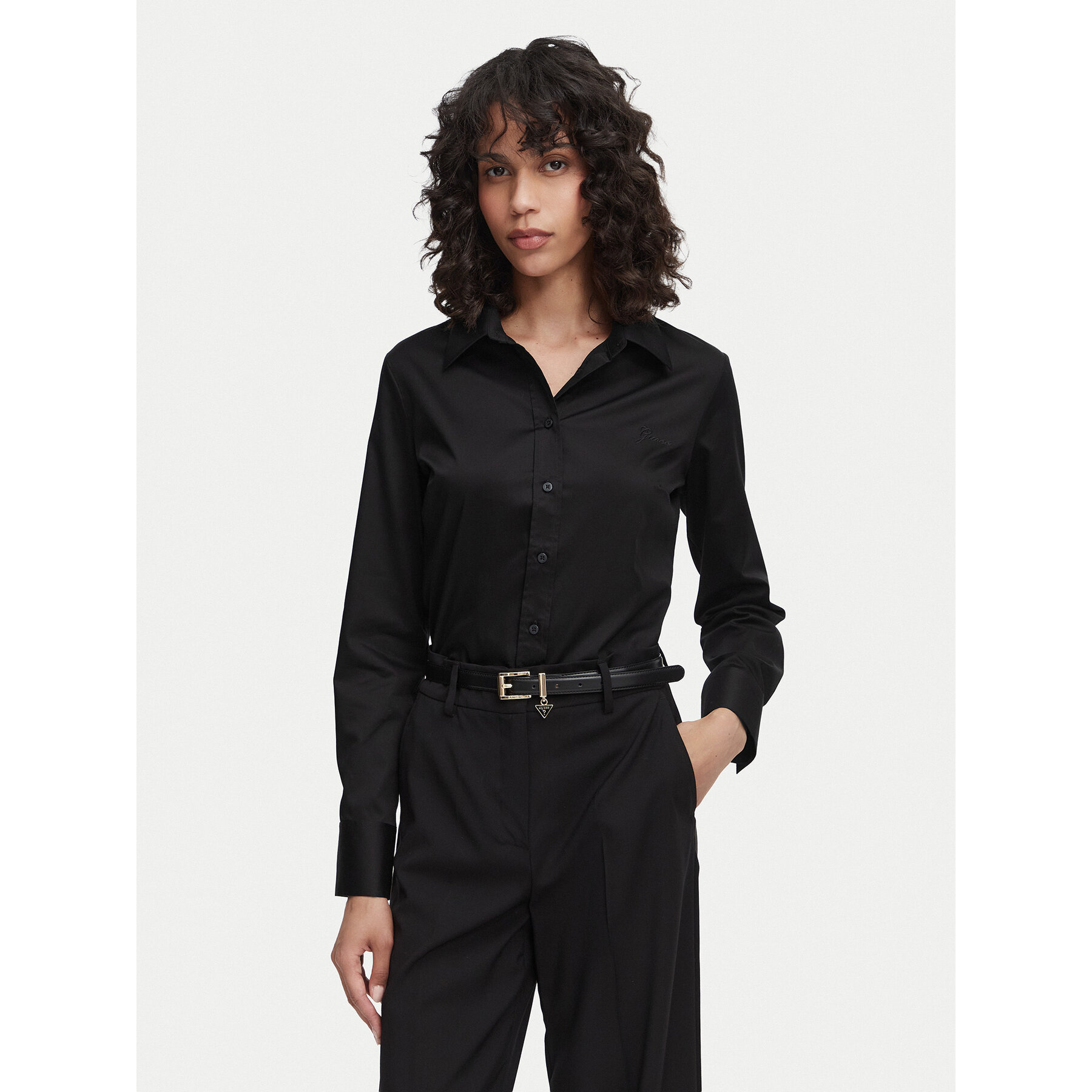 Guess Koszula W6YH10 W2752 Czarny Slim Fit