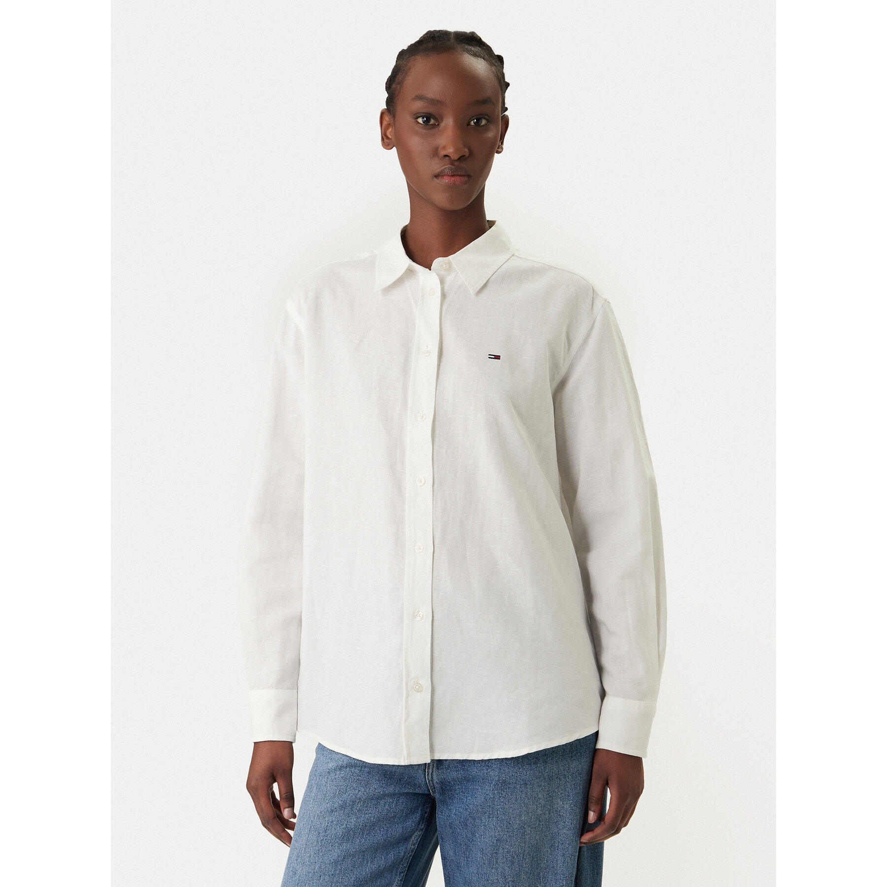 Tommy Jeans Koszula DW0DW22209 Biały Relaxed Fit