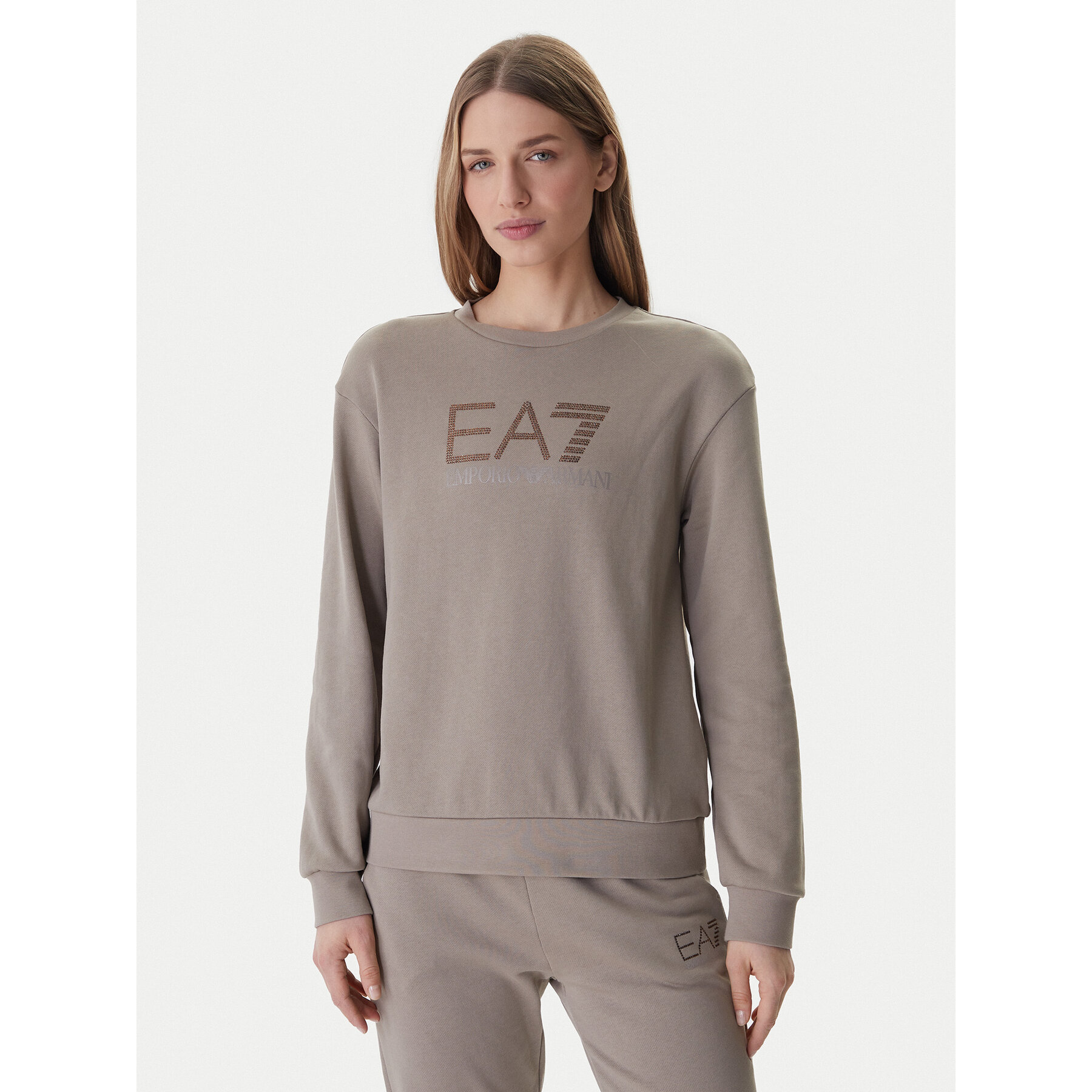 EA7 Emporio Armani Bluza 7W000953 AF15831 Brązowy Regular Fit