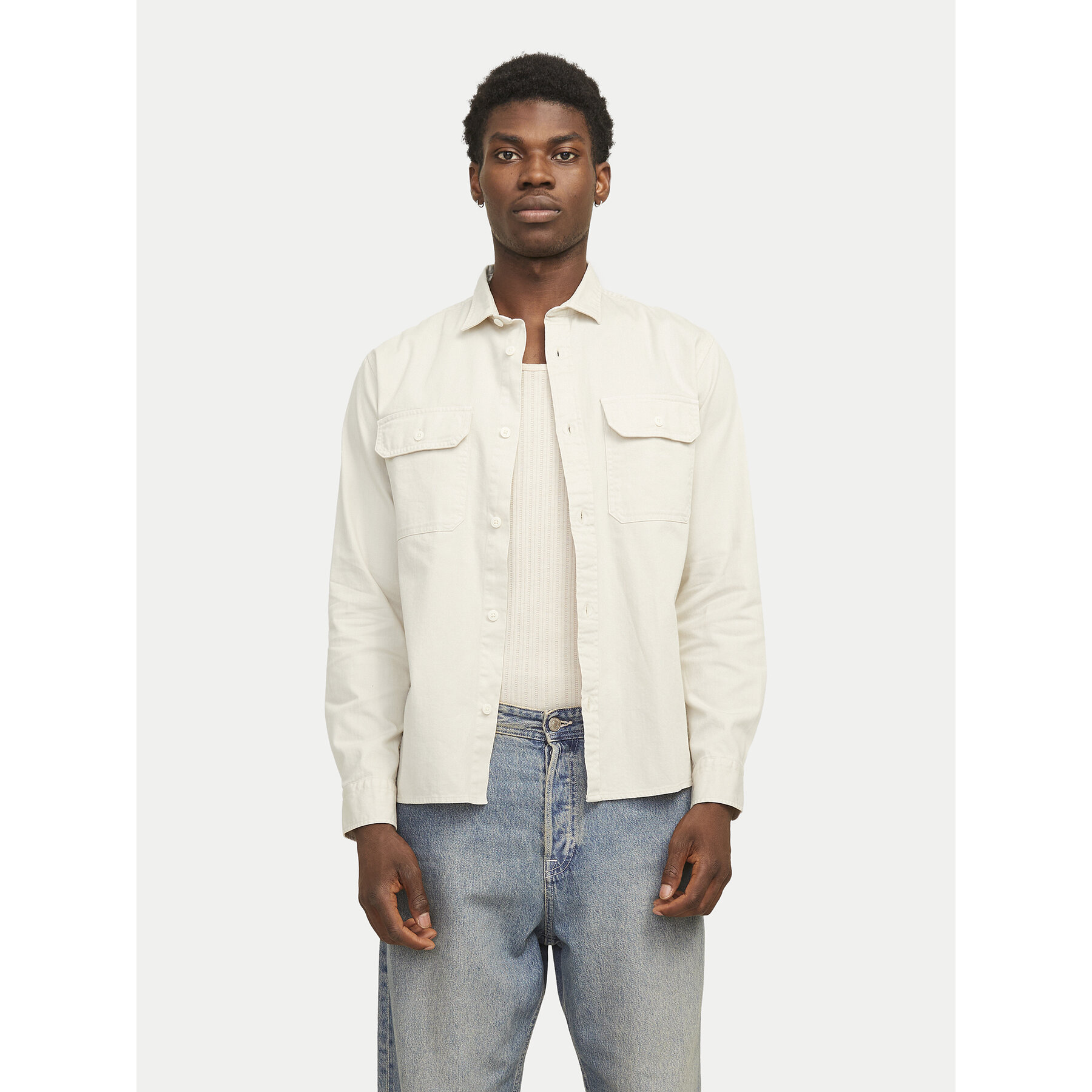 Jack & Jones Koszula jeansowa Travis 12269262 Beżowy Comfort Fit