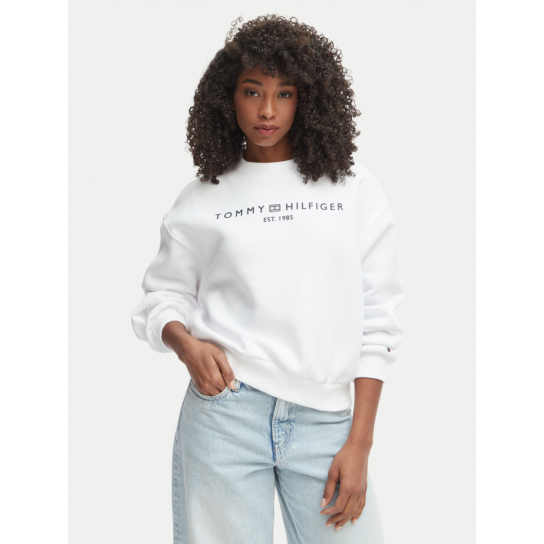 Tommy Hilfiger Bluza WW0WW47831 Biały Regular Fit