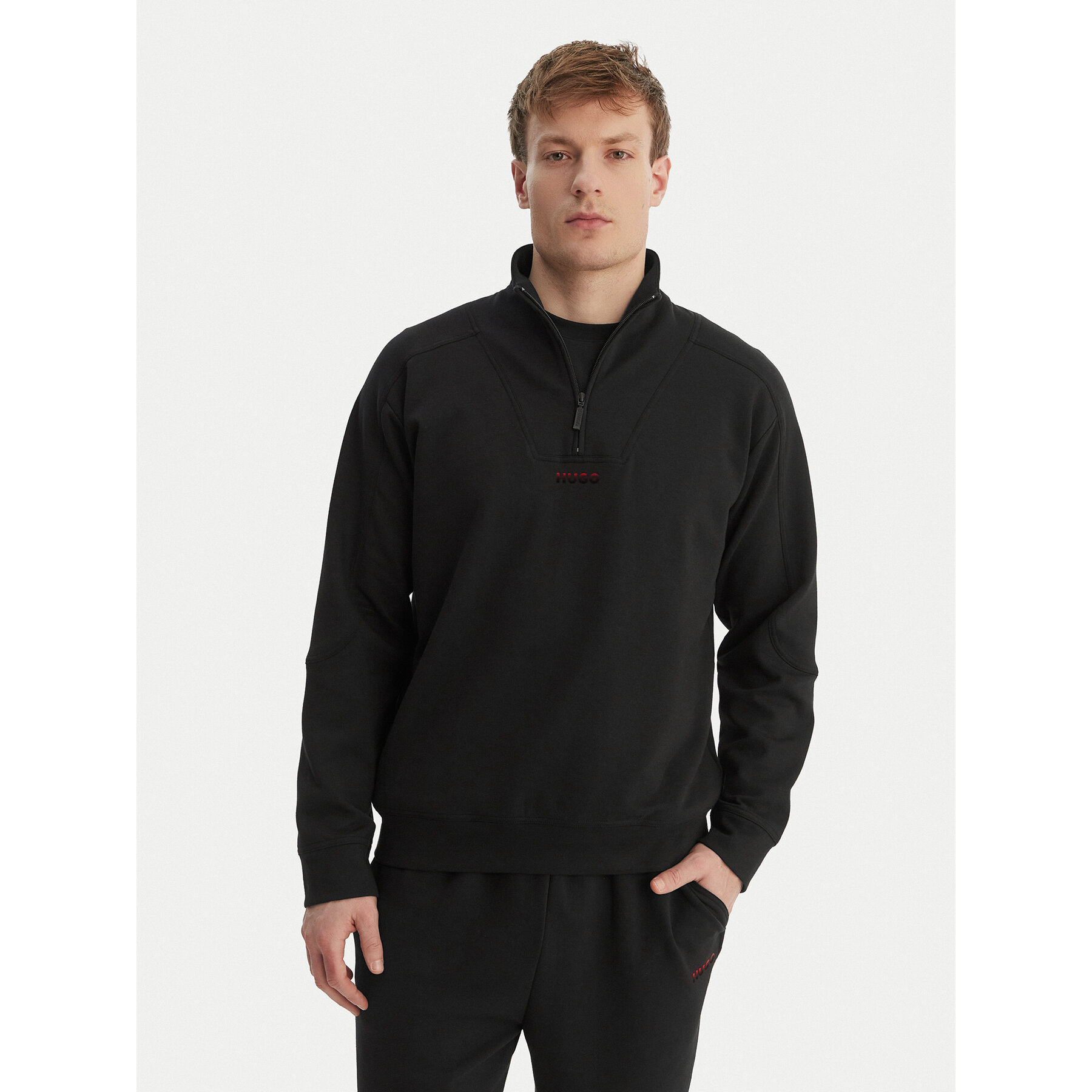 HUGO Bluza Atlas 50557016 Czarny Regular Fit