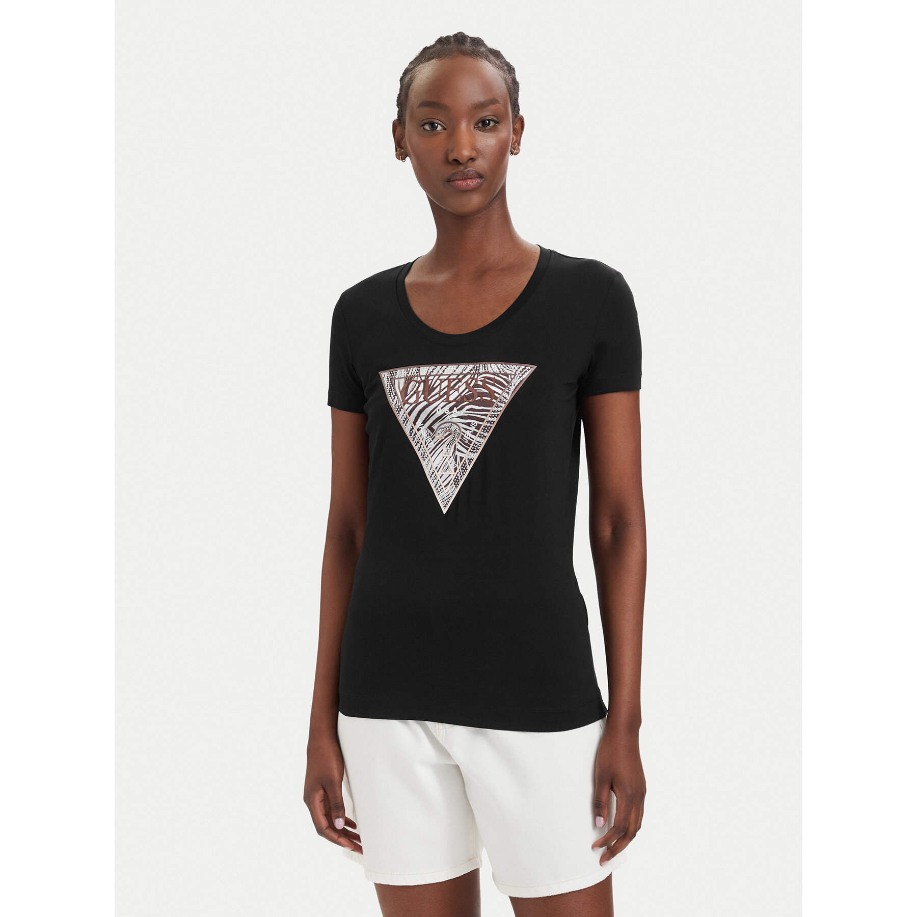 Guess T-Shirt W6GI19 K3042 Czarny Regular Fit