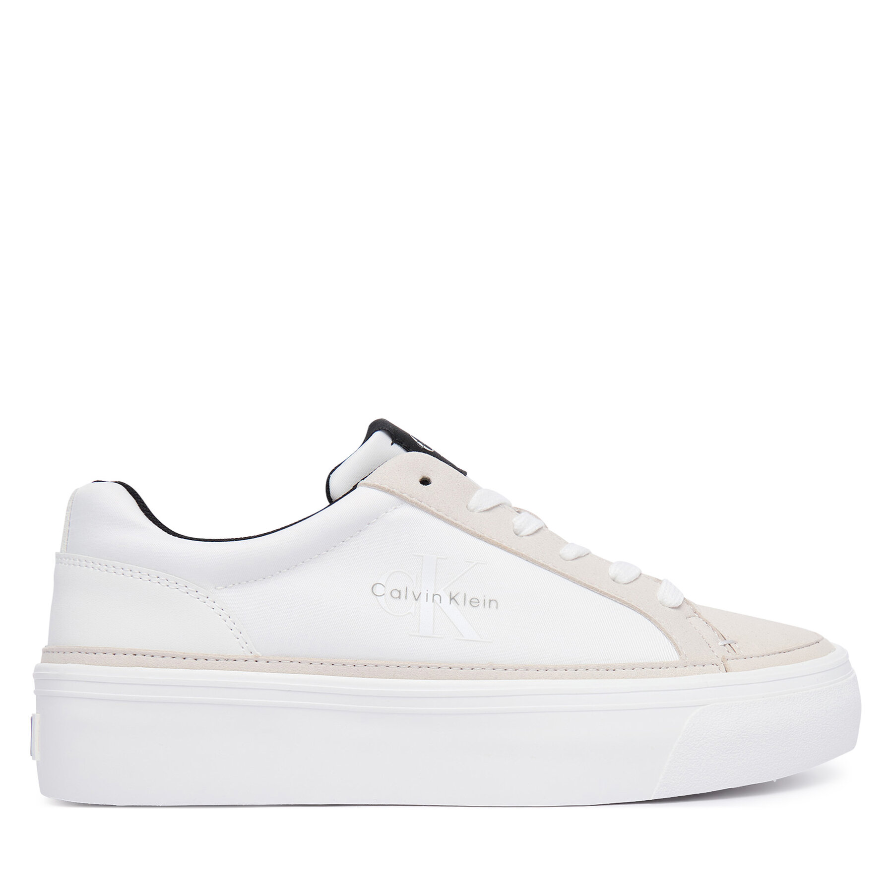Calvin Klein Sneakersy Vulc Flatf Laceup HW0HW03086 Biały