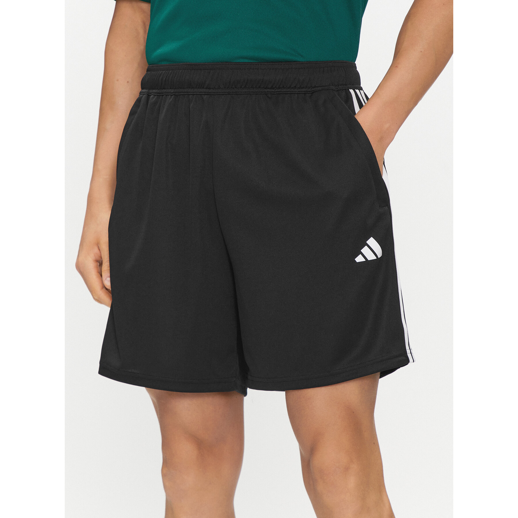 adidas Szorty sportowe Train Essentials Piqué 3-Stripes Training Shorts IB8111 Czarny Regular Fit