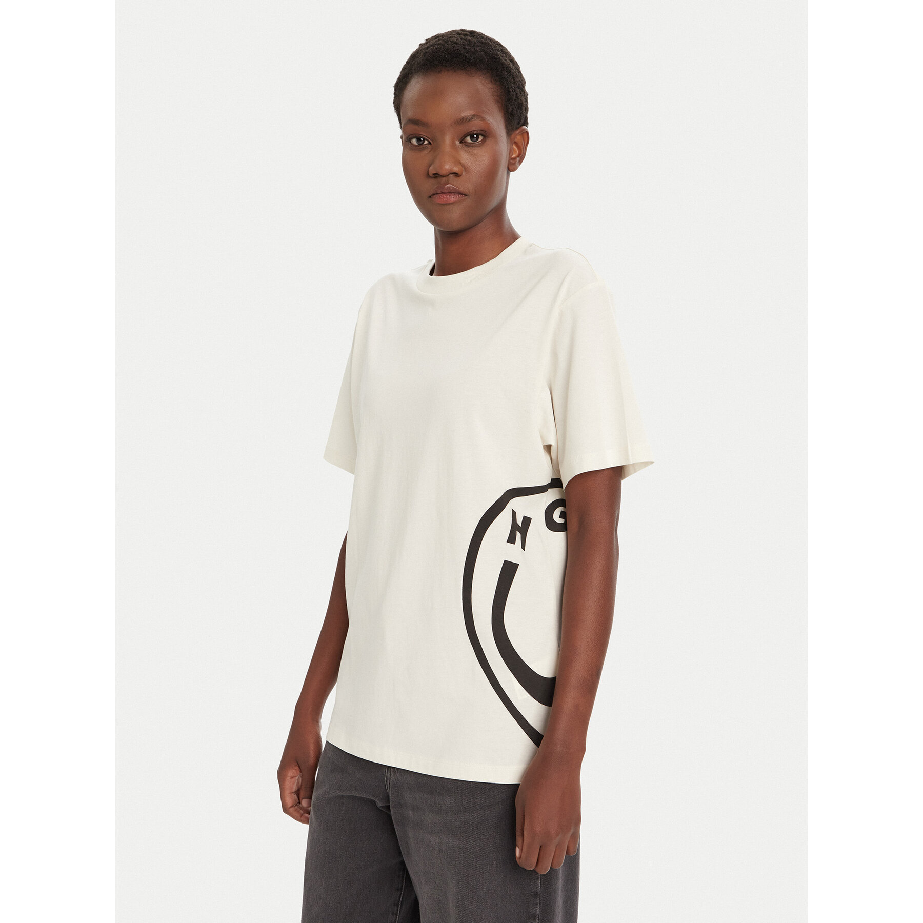 HUGO T-Shirt Vintage 50545053 Écru Loose Fit