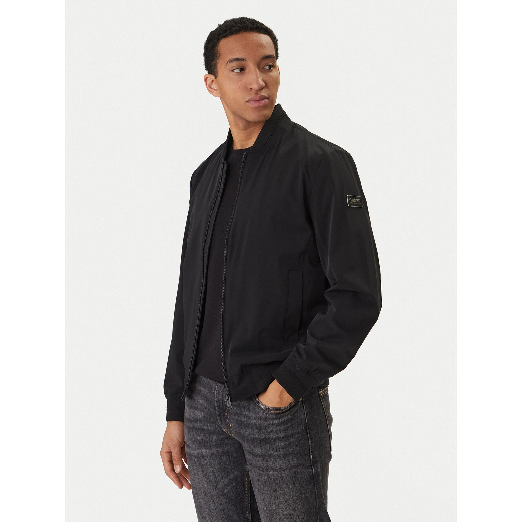 Guess Kurtka bomber M6RL09 WJ362 Czarny Regular Fit