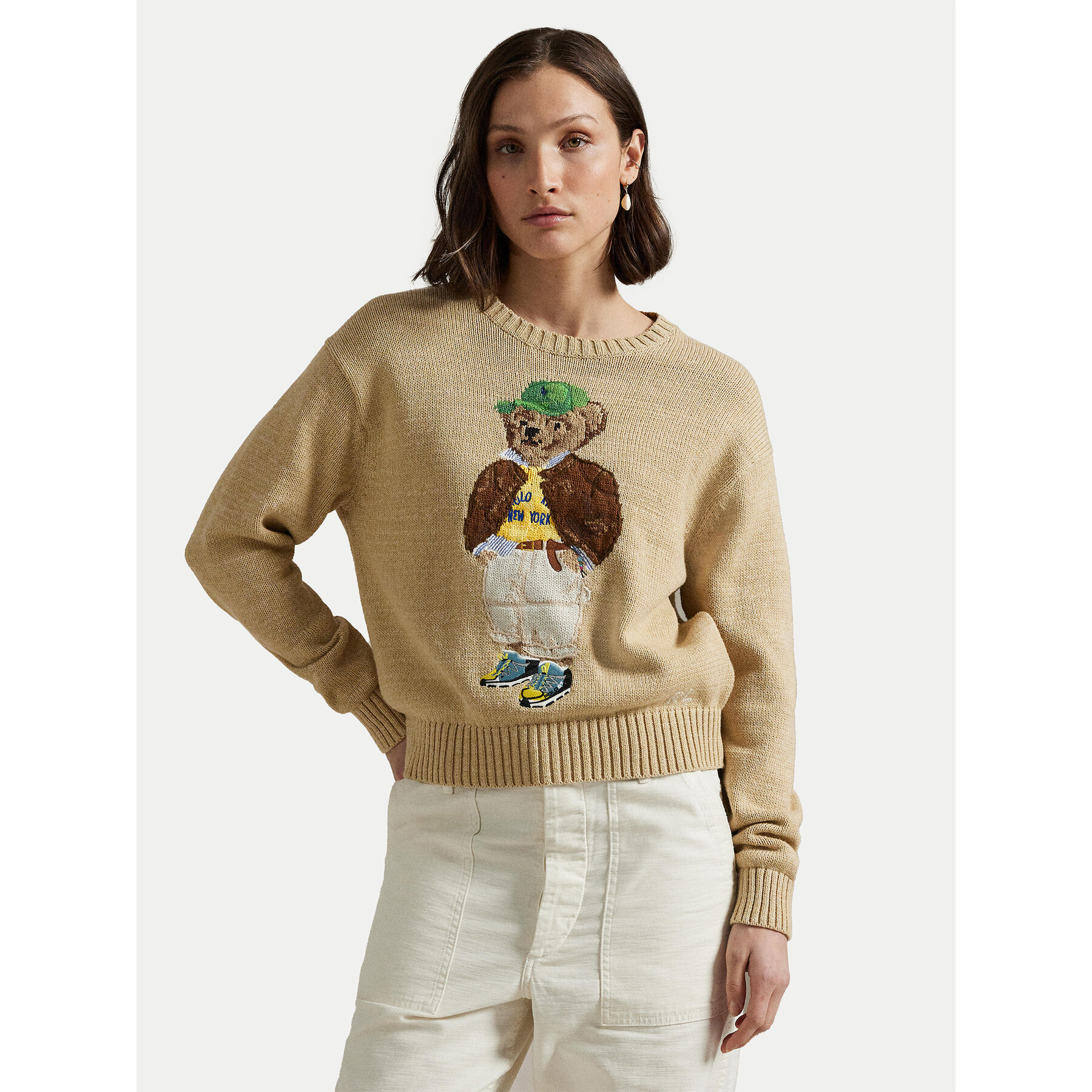 Polo Ralph Lauren Sweter 211972121001 Beżowy Relaxed Fit