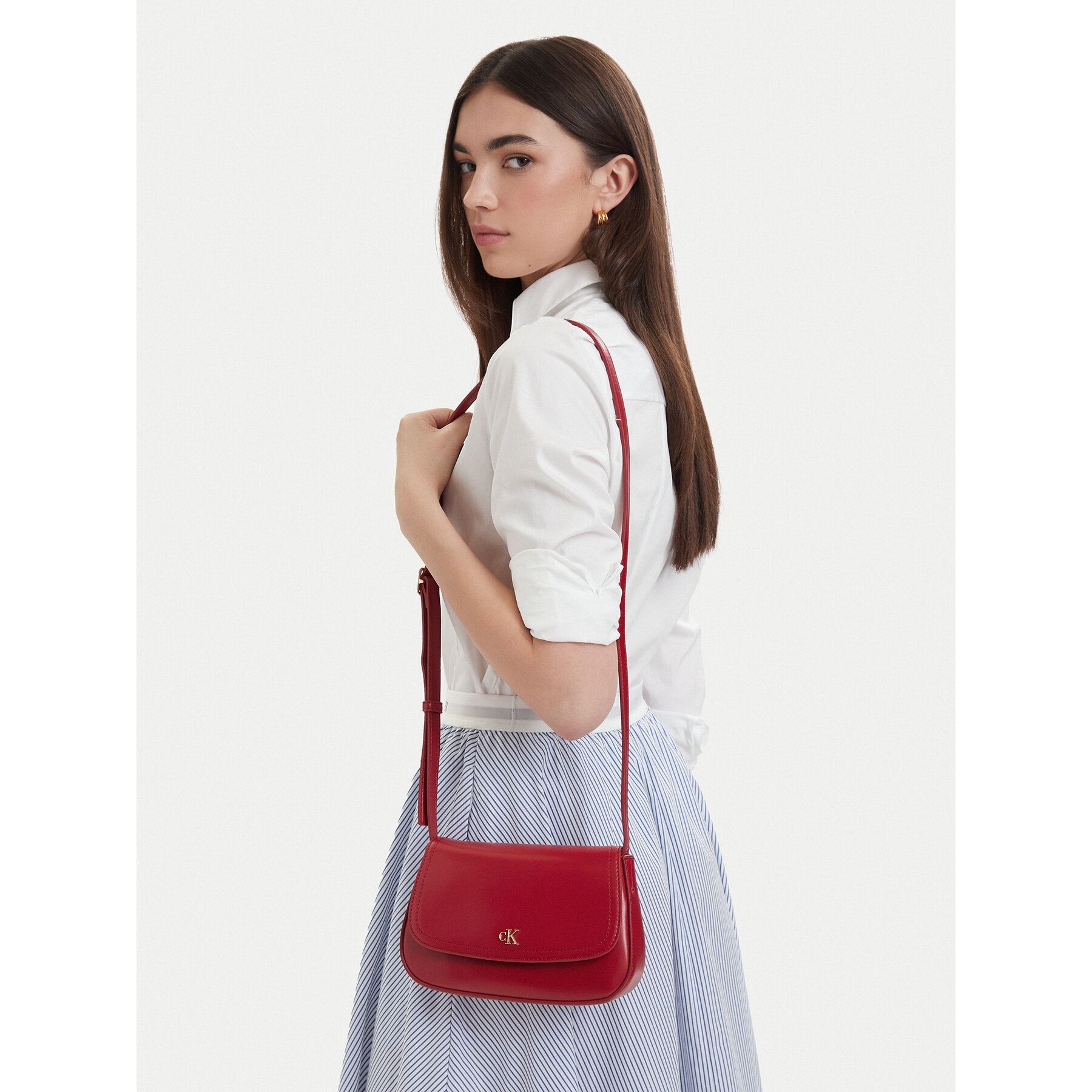 Calvin Klein Torebka Ck Flap Camera Bag LV04F3421G Bordowy
