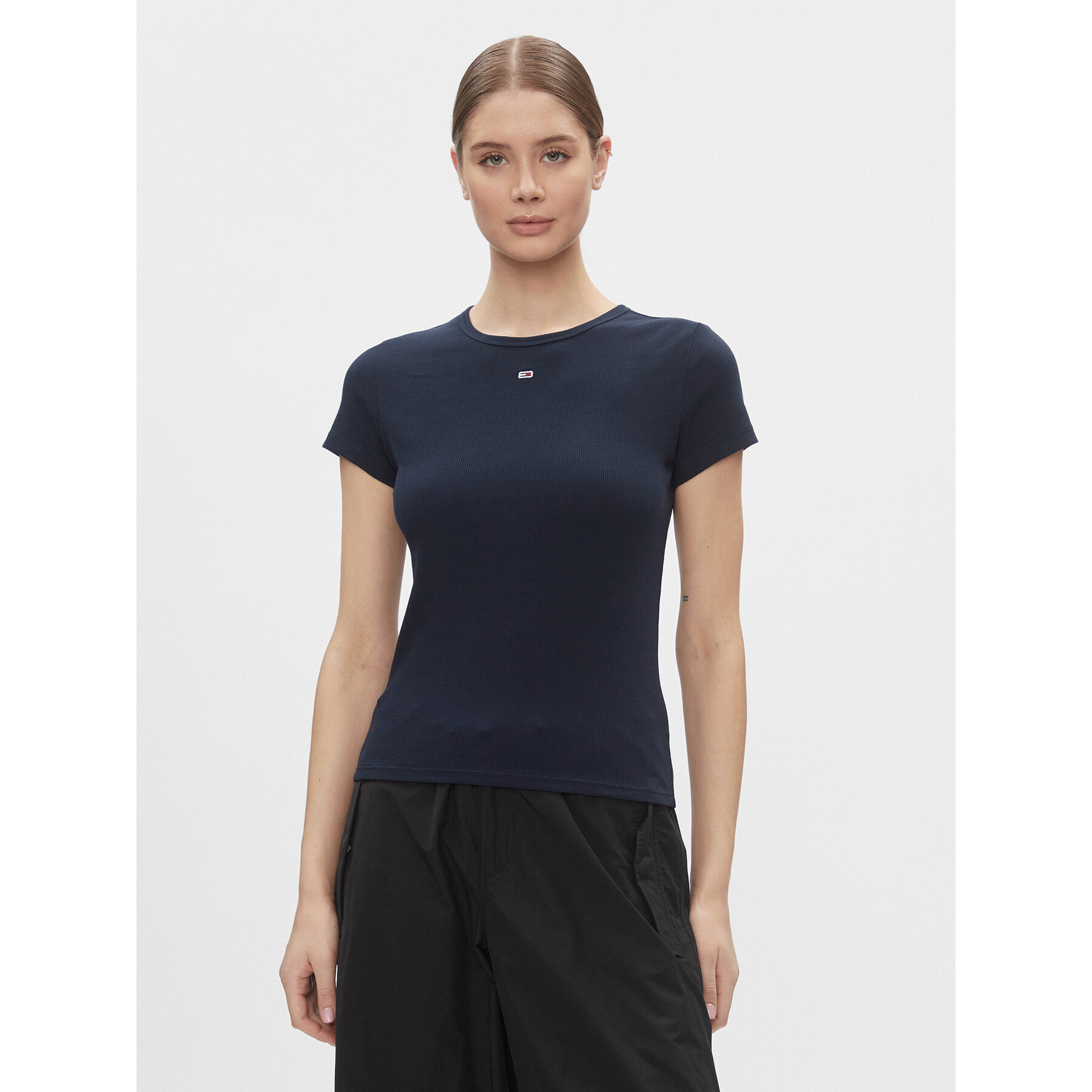 Tommy Jeans T-Shirt Essential DW0DW17383 Granatowy Slim Fit