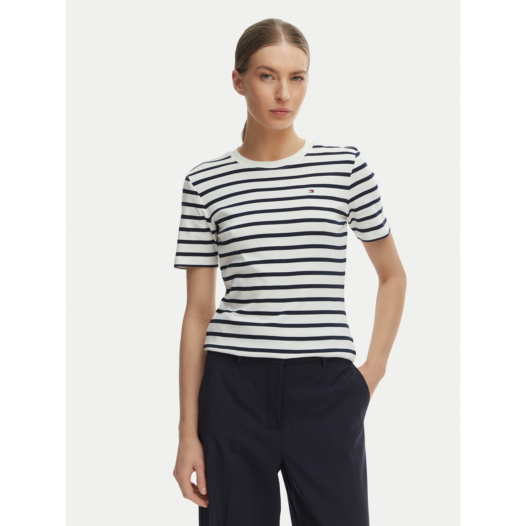 Tommy Hilfiger T-Shirt New Cody WW0WW40587 Biały Slim Fit