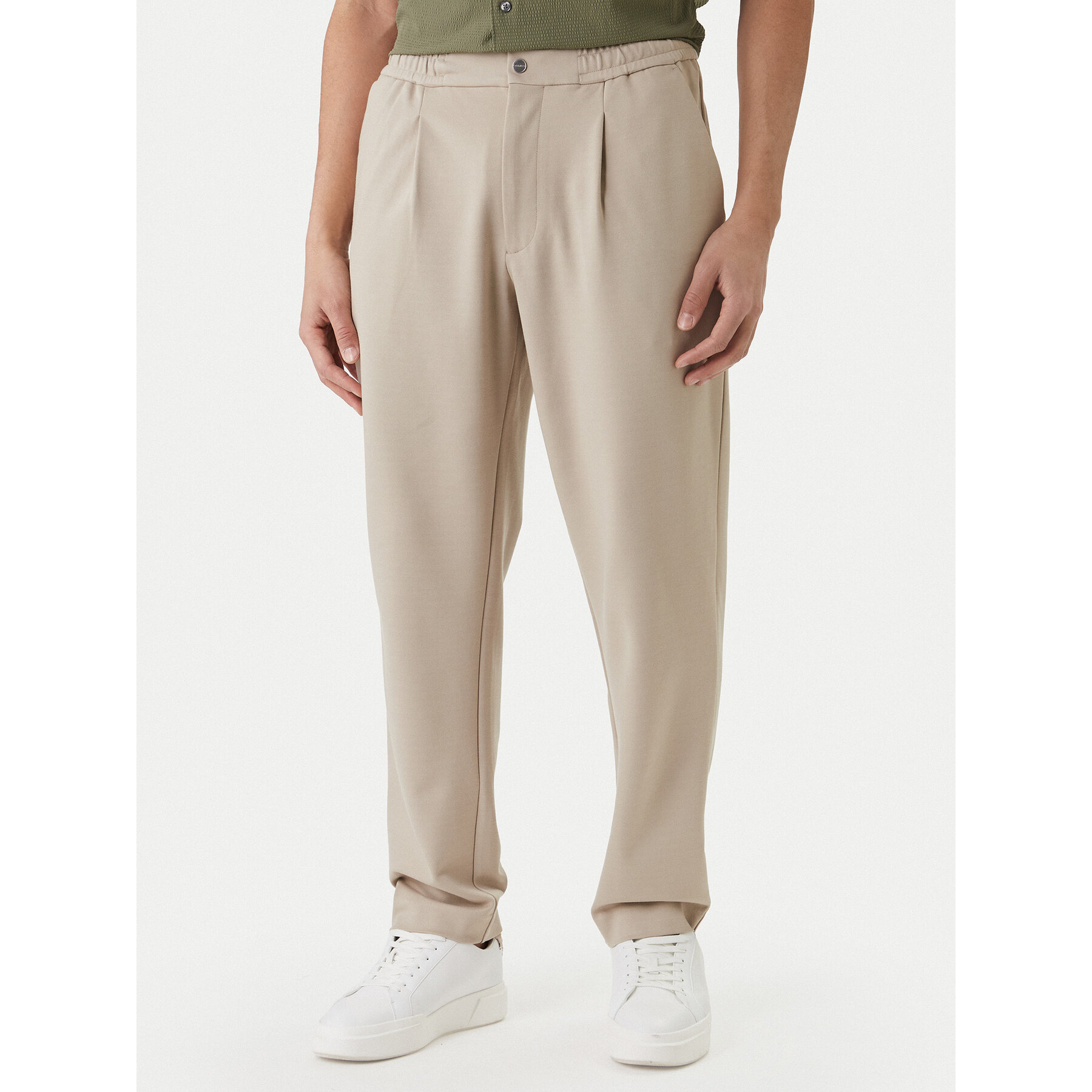 Calvin Klein Spodnie materiałowe LV04LF607G Beżowy Tapered Fit
