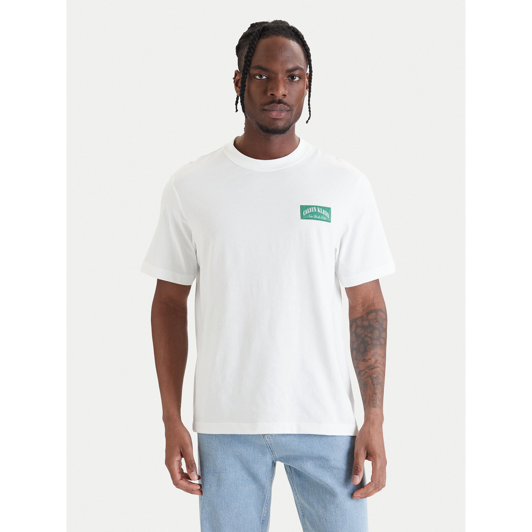 Calvin Klein Jeans T-Shirt 20s Easy LV04RF294G Biały Regular Fit