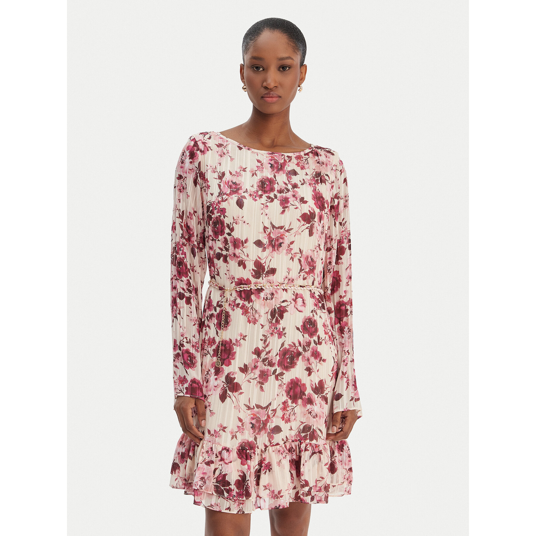 Guess Sukienka codzienna W6RK37 WJ712 Beżowy Regular Fit