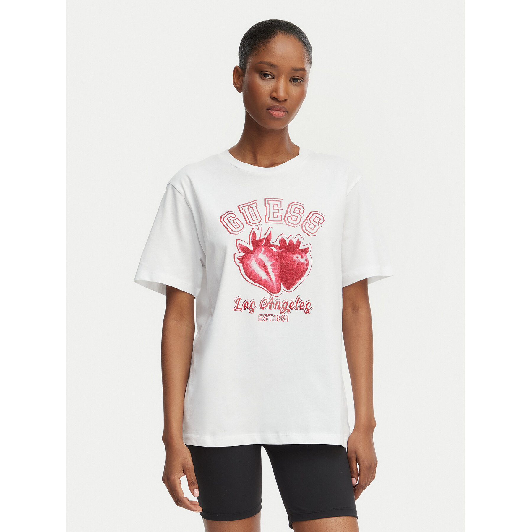 Guess T-Shirt V6GI14 K2981 Biały Relaxed Fit