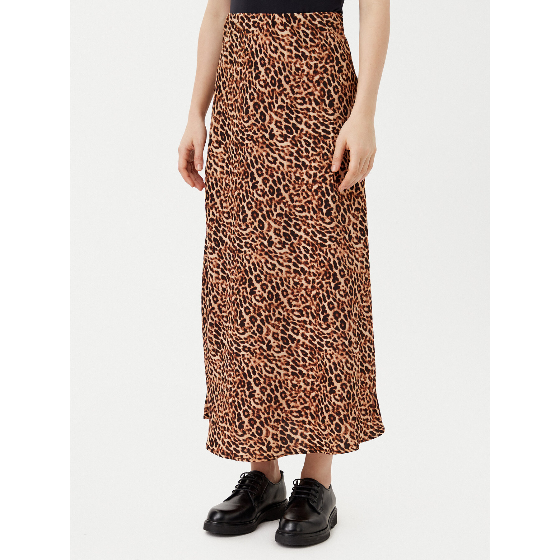 Pieces Spódnica midi Franan 17116541 Brązowy Regular Fit