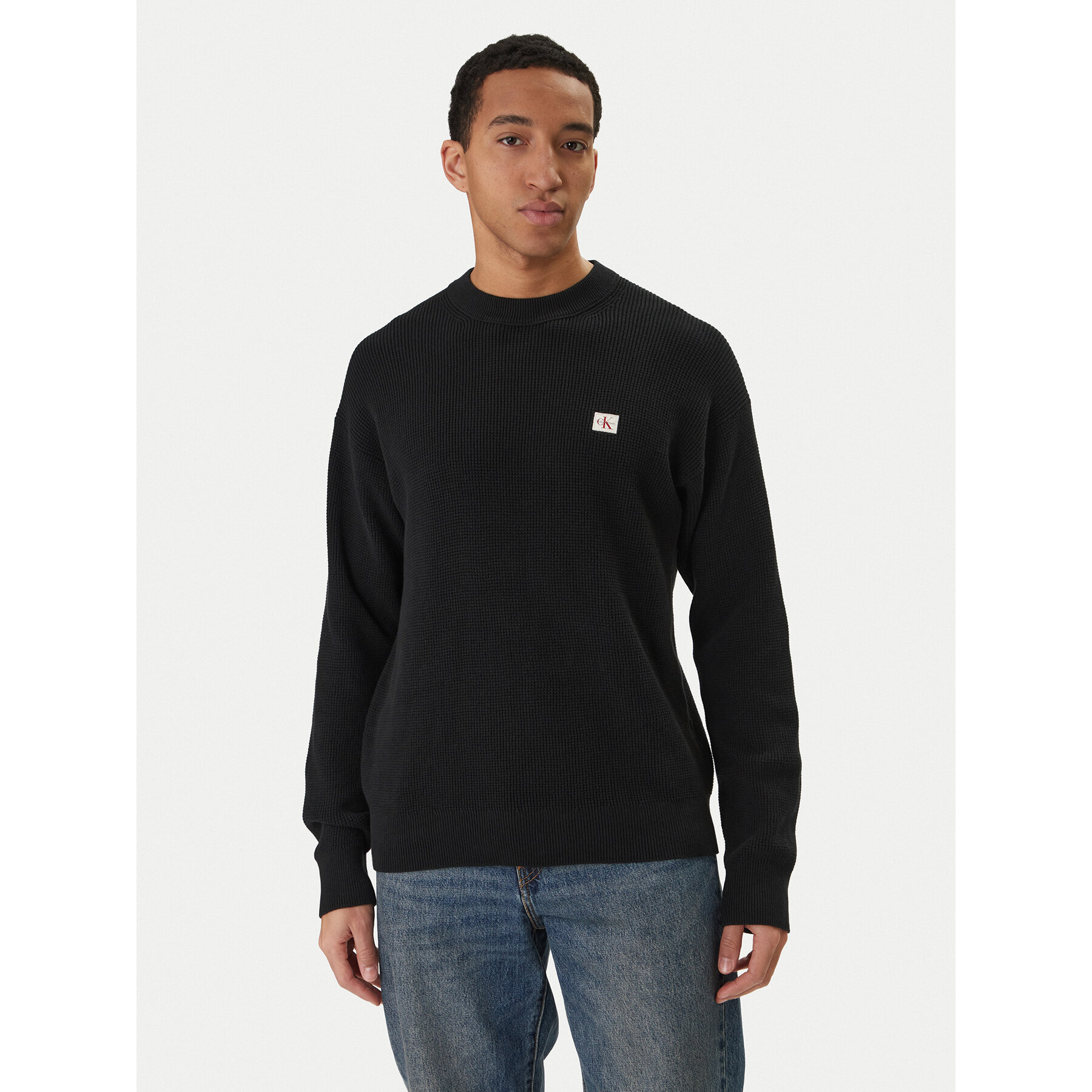 Calvin Klein Jeans Sweter LV04RD313G Czarny Regular Fit