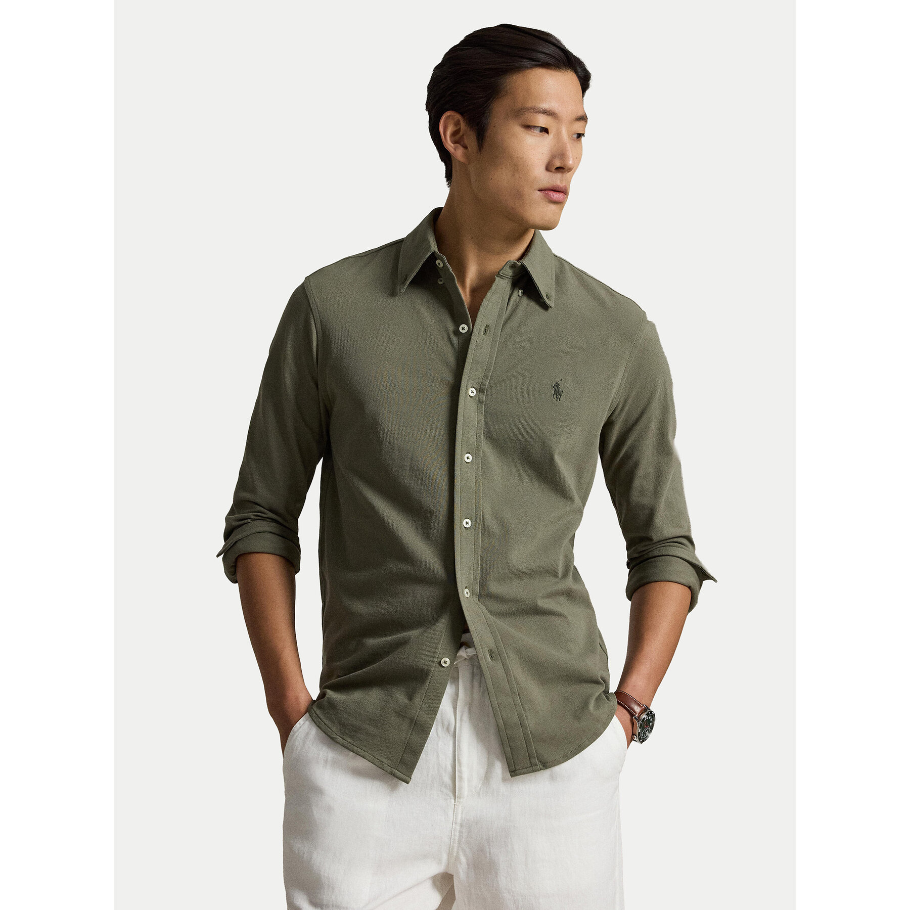 Polo Ralph Lauren Koszula 710654408504 Khaki Regular Fit