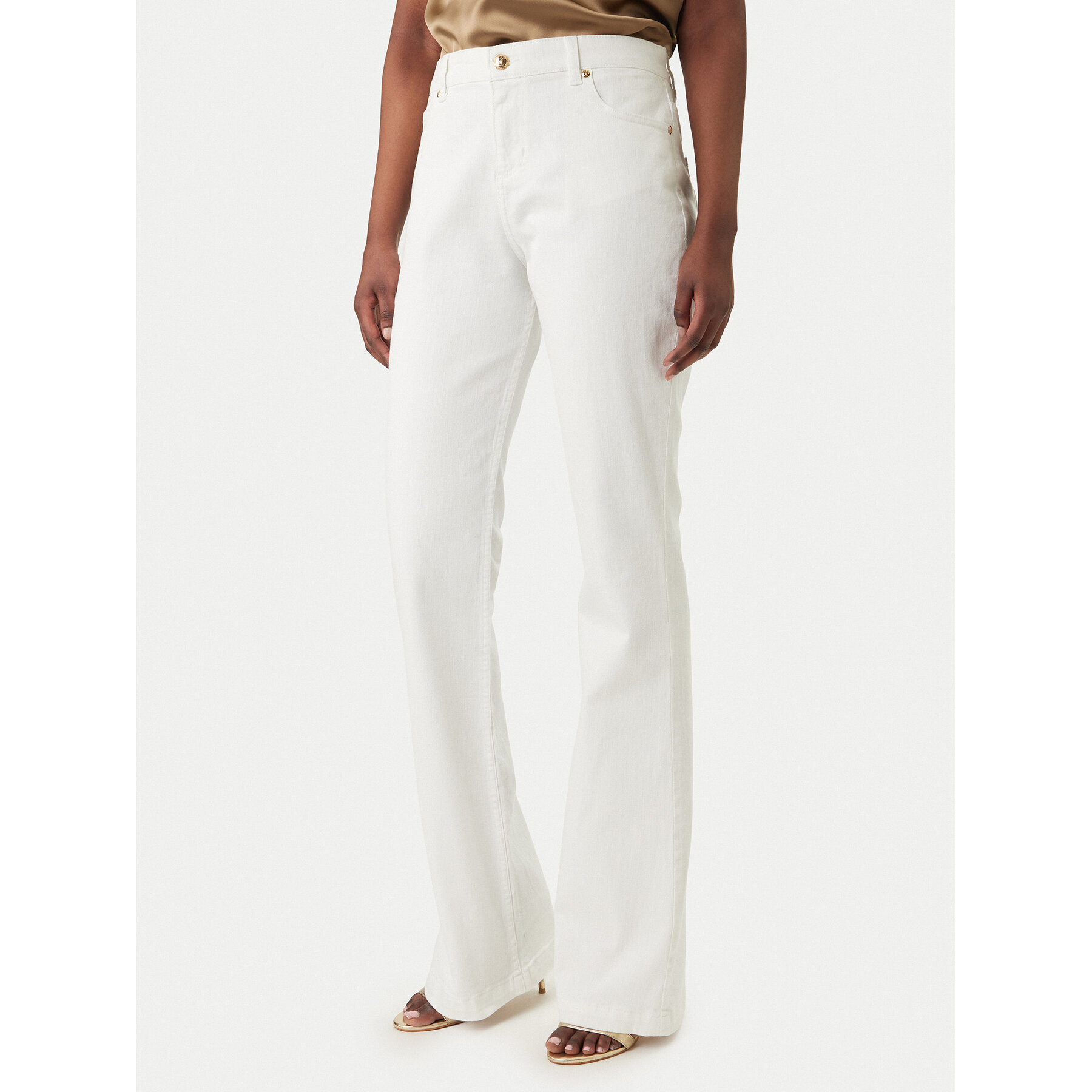 Just Cavalli Jeansy 80PAB5F3 CEWCA Biały Flare Fit